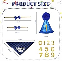 Vista 18 de Weewooday Suministros para fiesta de cumpleaños para perros, cumpleaños de niños y niñas, bandana triangular, bufanda triangular, sombrero