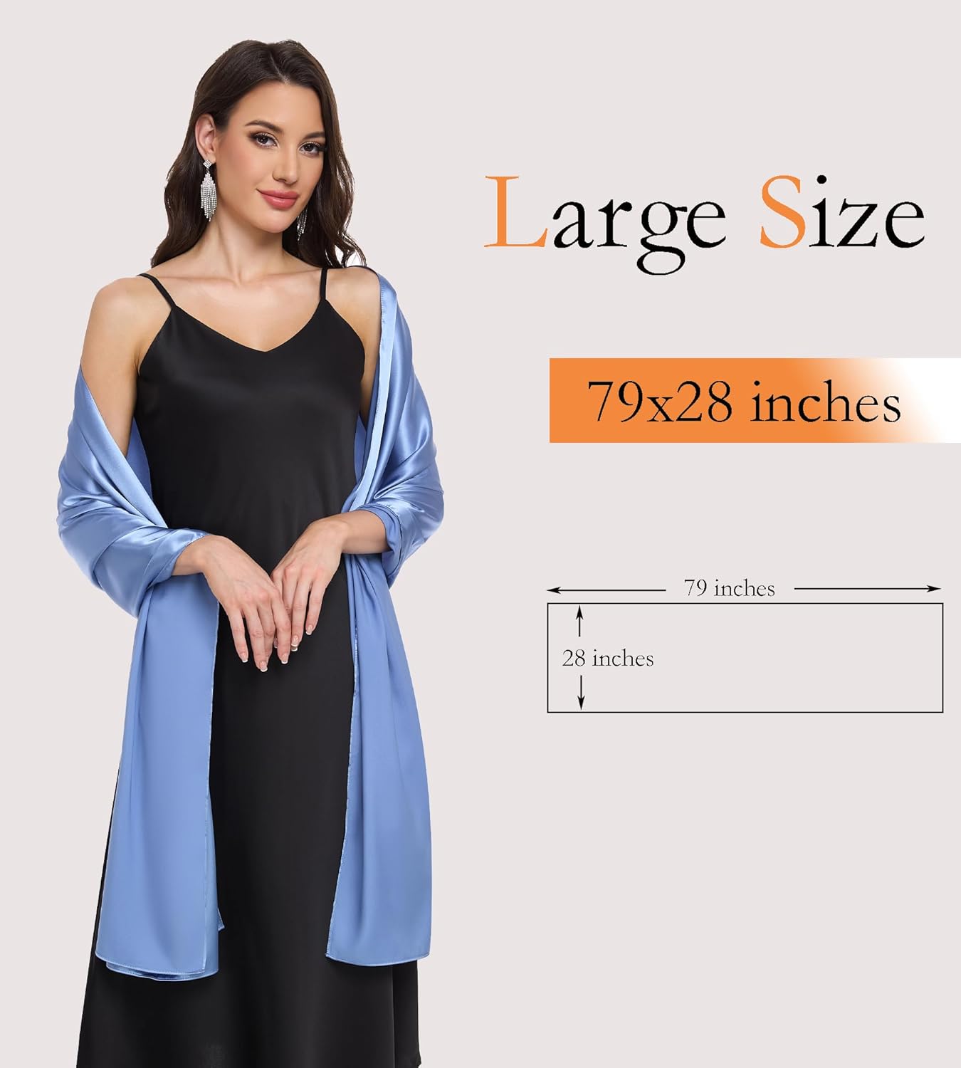 Shawls and Wraps for Evening Dresses Satin Shawl Wraps for Women Wedding Formal Shawl - Image 3