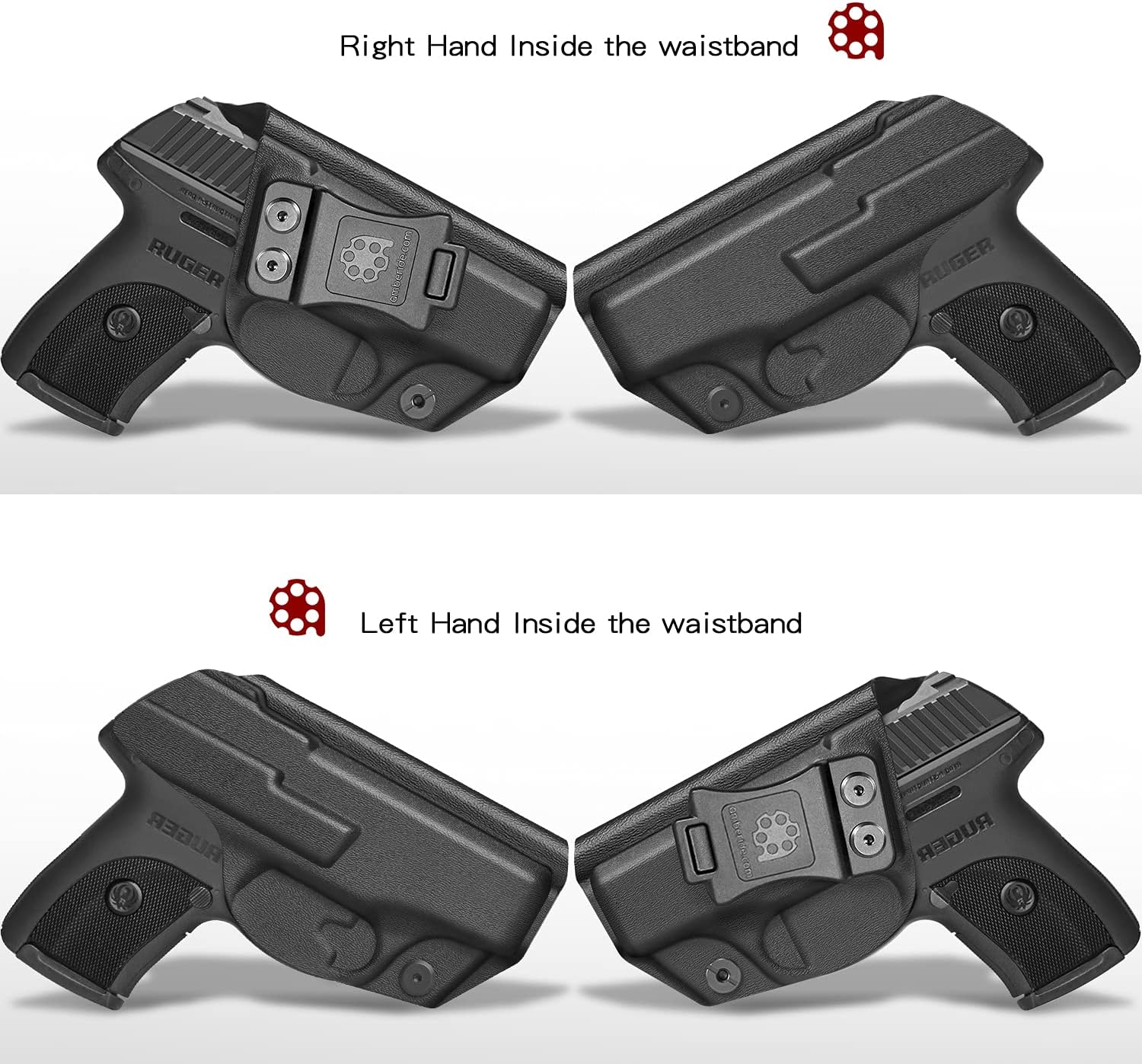 Amberide IWB Kydex Holster for Ruger LCP II LCP2 LCP MAX LCP .380 Security-9 Max-9 LC9 LC9s LC380 EC9s