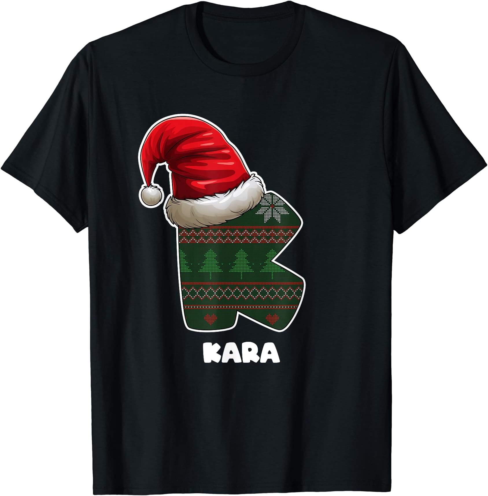 Christmas Letter K First Name Kara T-Shirt