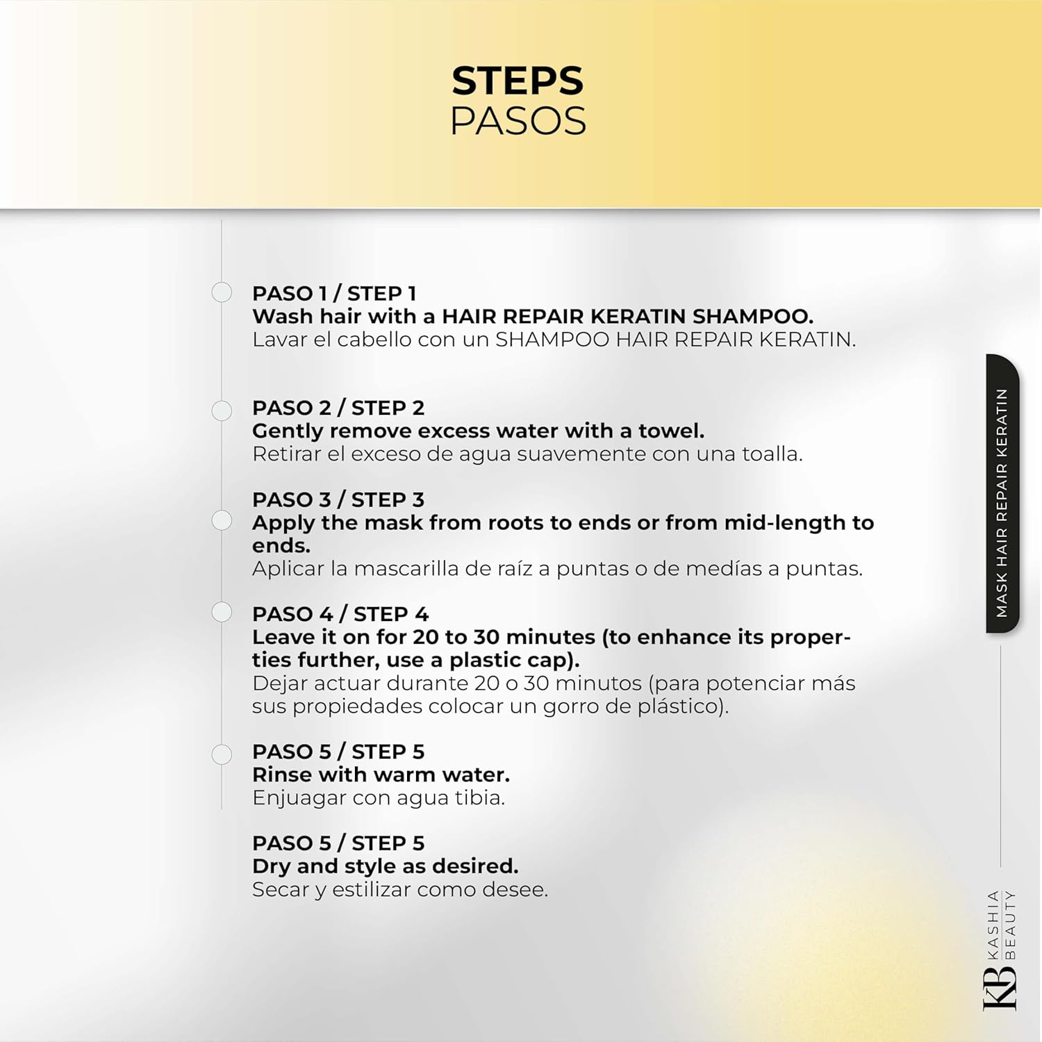 Kashia Beauty Keratin Hair Repair Mask 3.5 oz – Deep Conditioning Treatment with Jojoba Oil, Silk & Collagen – Restores Damaged, Chemically Treated Hair – Anti-Frizz & Hydrating Repair Cream - Image 8