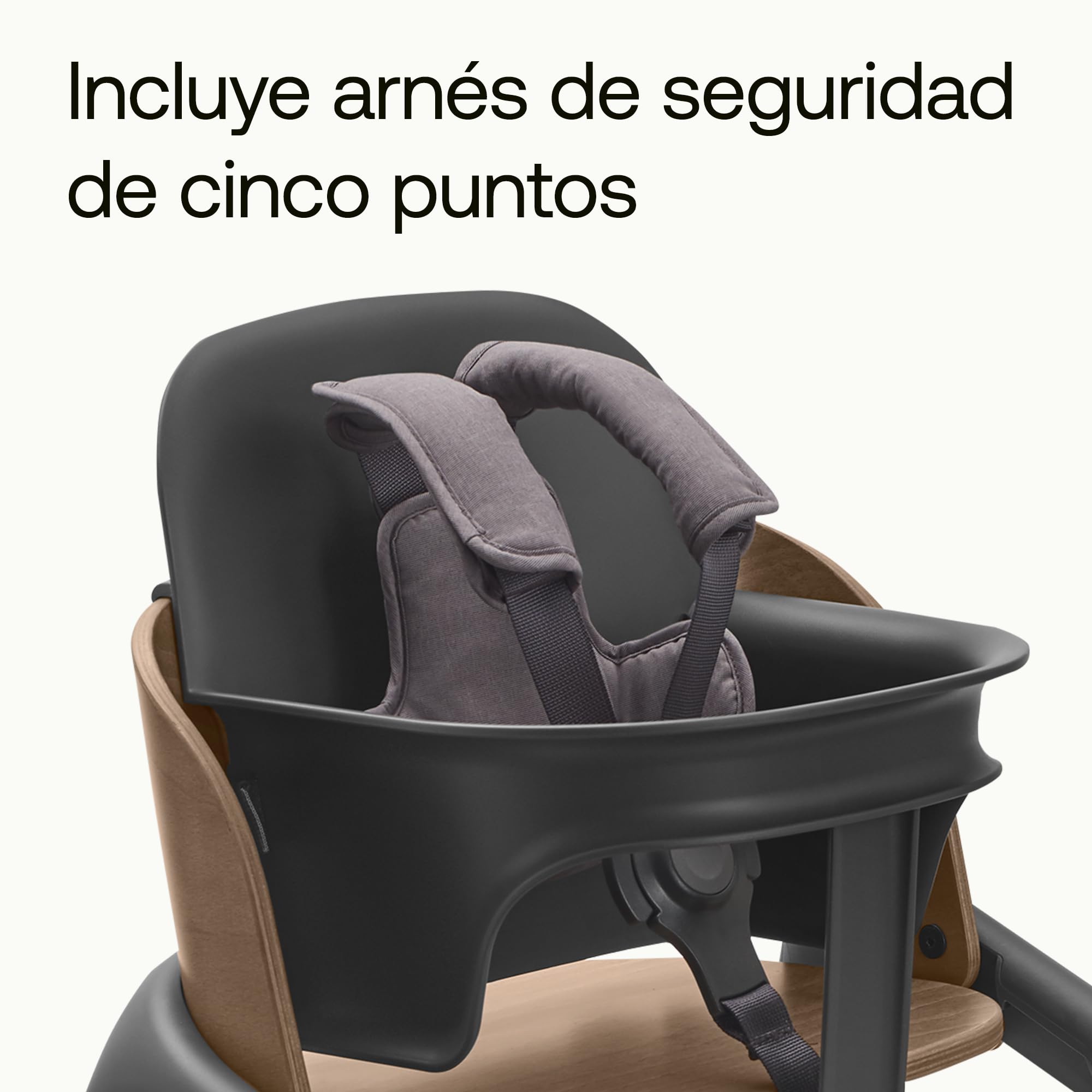 Bugaboo Giraffe Pack Bebé para Trona Bugaboo Giraffe, para Bebés de 6 a 36 Meses, Asiento y Arnés de Seguridad de 5 puntos, Ajustable con una Mano, Hecho con Plástico Biológico, Gris