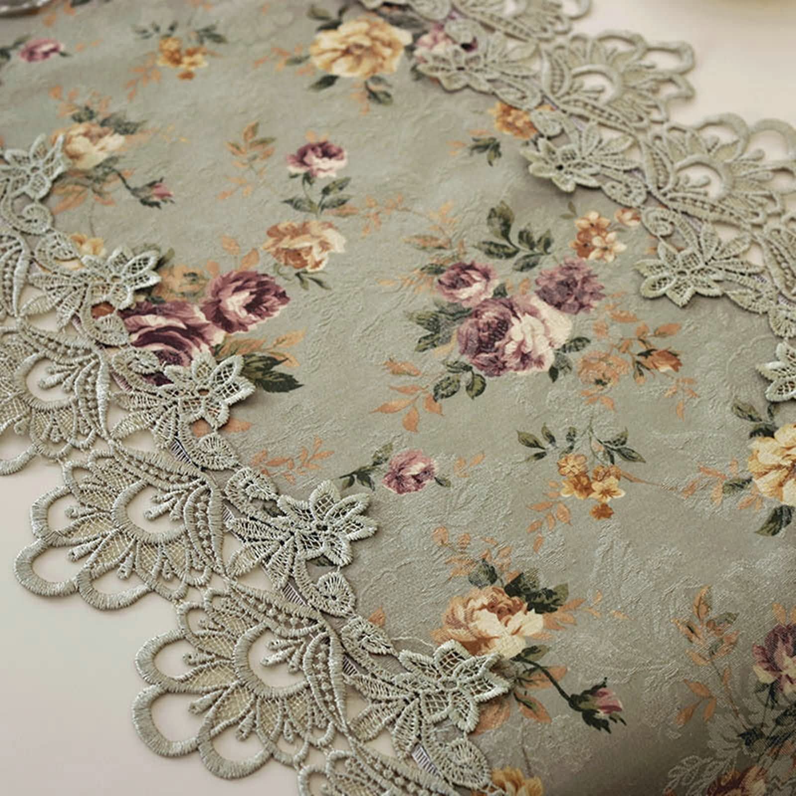 Chemin De Table élégant En Polyester Brodé - Motif Découpe Florale, Dimensions 40x85cm - Neuf Avec étiquettes