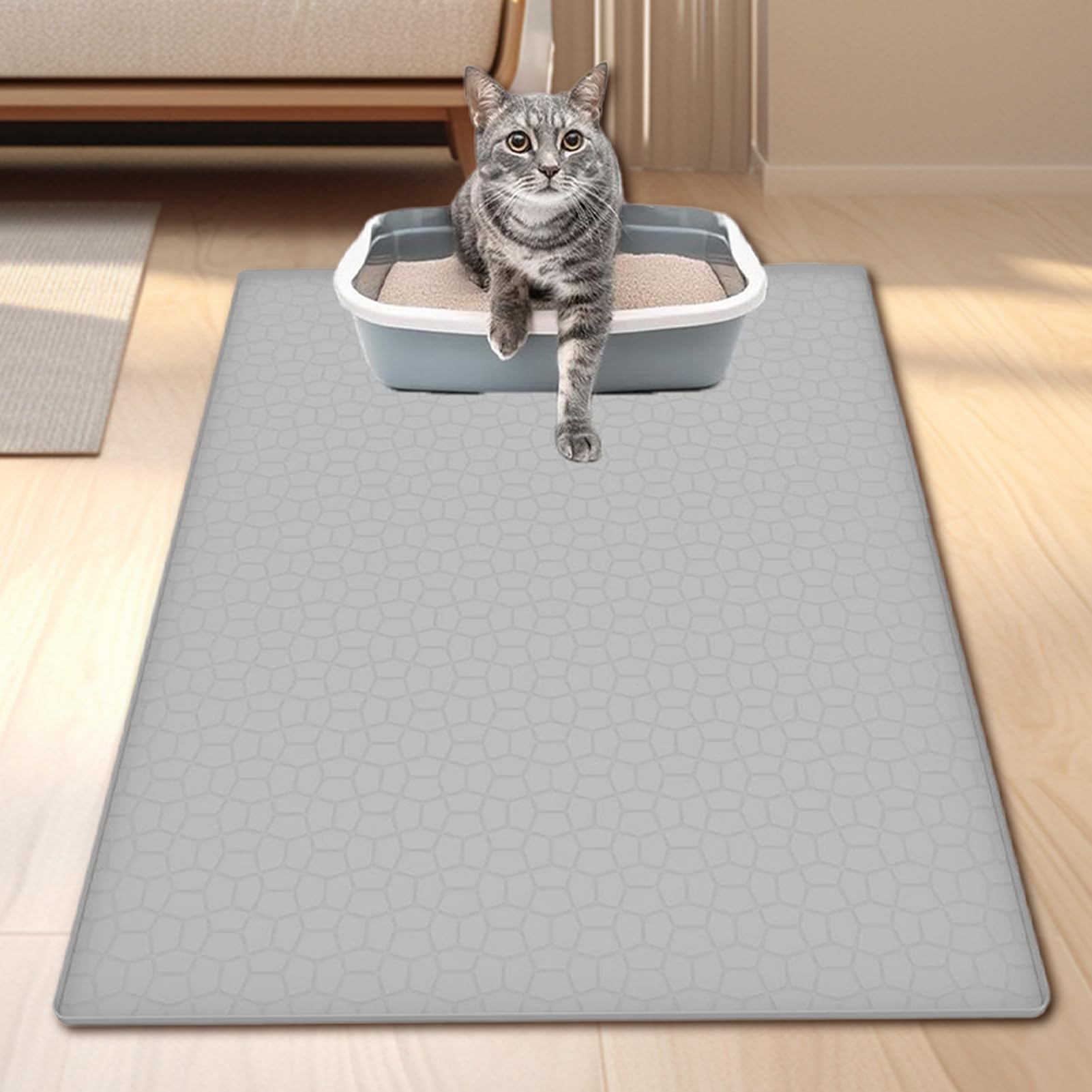 Alfombrilla Para Arenero Alfombrillas De Silicona Para Suelo Y Gatos | Lavable Varios Tamaños Interior Exterior Entrada Baño Apartamento