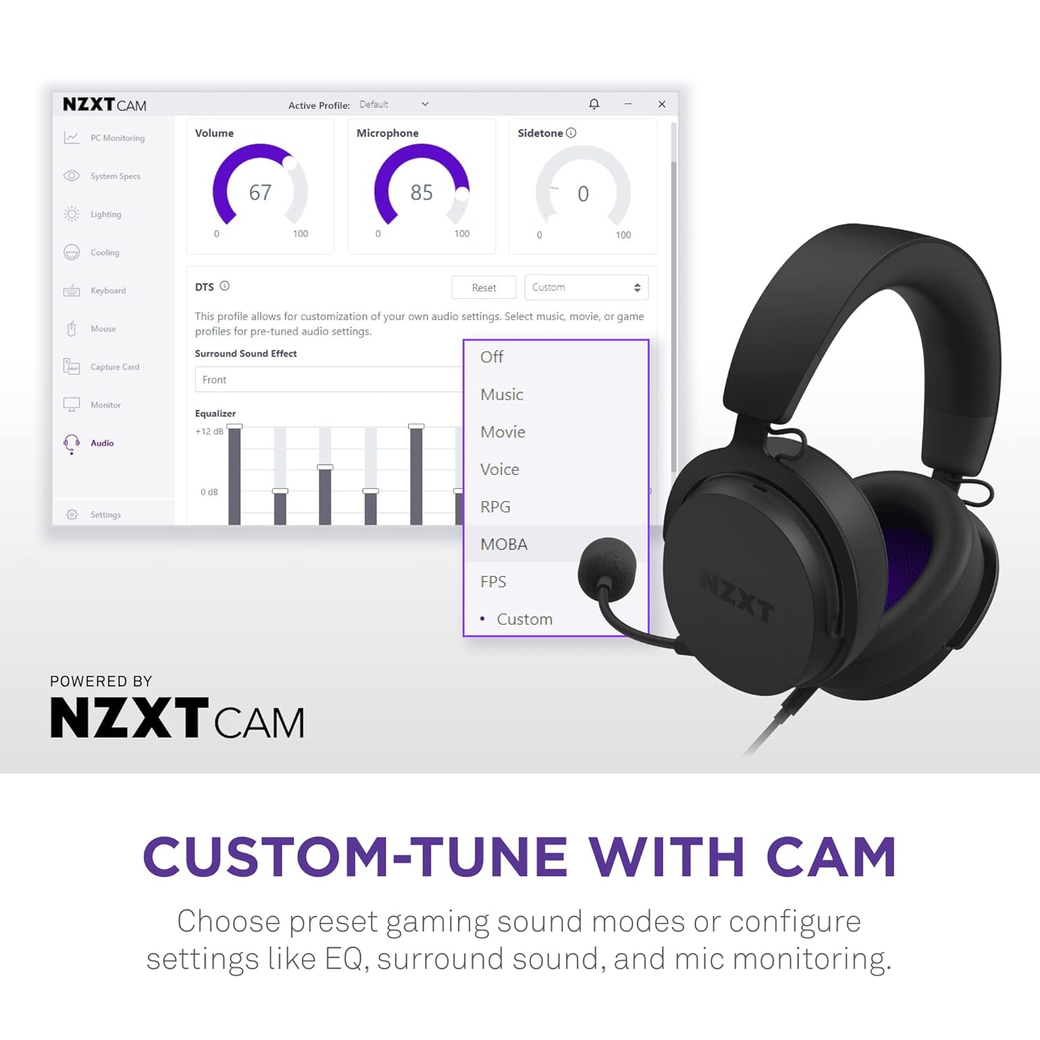 NZXT Relay Wired PC Gaming Headset (Black) - Green Apple Compunet