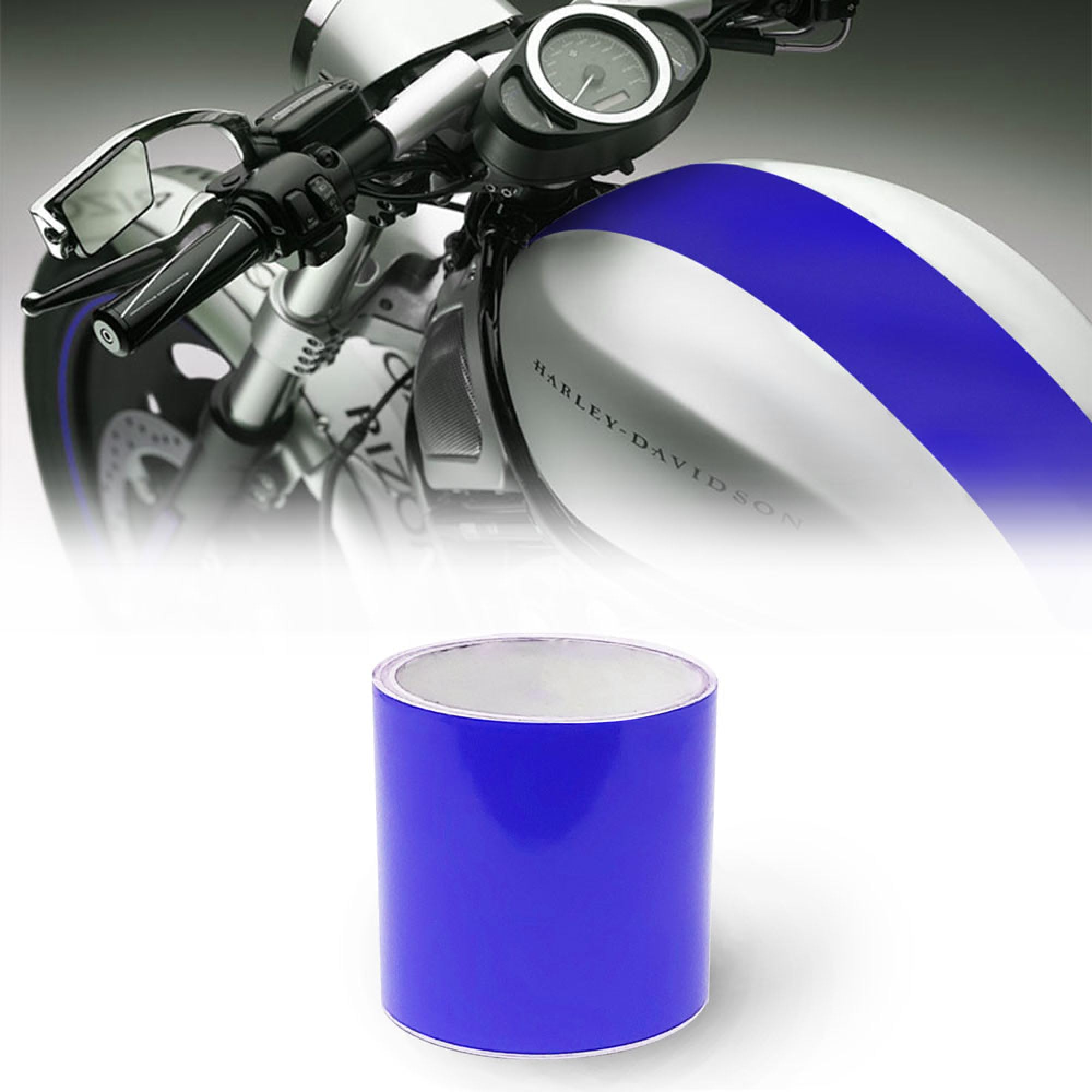 Stripes Bike R Single for Motorcycle, Blue, 120 mm x 2 mt