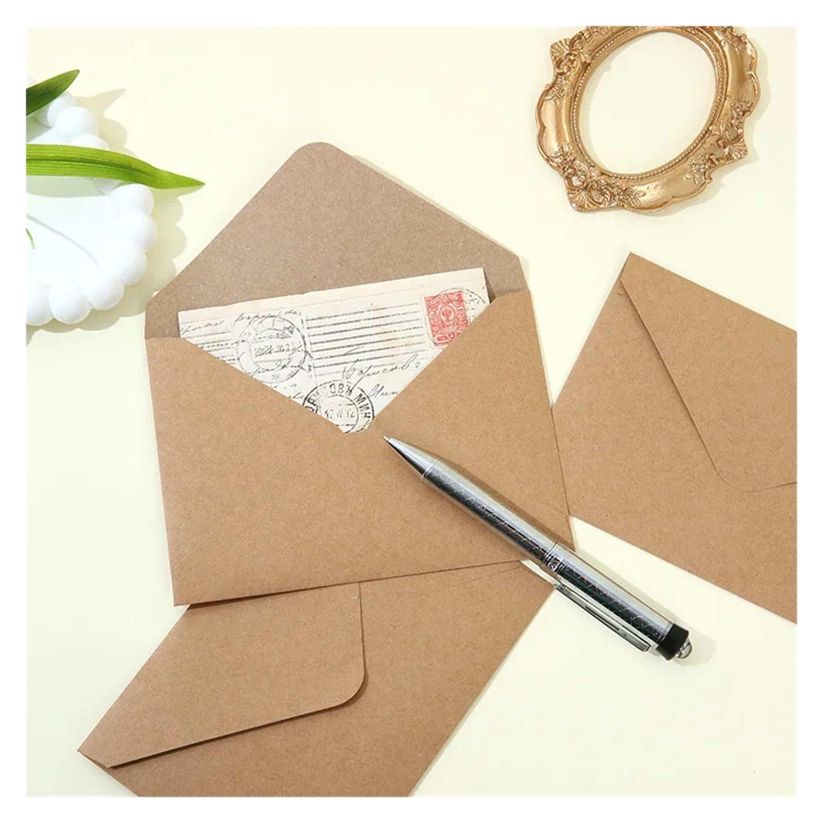 50 unids/Lote de Sobres de Papel Kraft de 140g, Postales for invitación de Boda, Sobres de 19x14cm, Suministros de Negocios, Almacenamiento de papelería(50pcs 19x14cm)