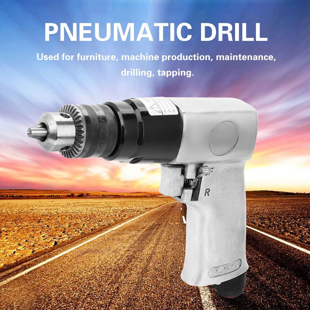 Broco - Strumento pneumatico, 3/8", 1700 rpm, ad alta velocità pneumatica, Trapano reversibile, rotazione d'aria, strumento per foro di perforazione