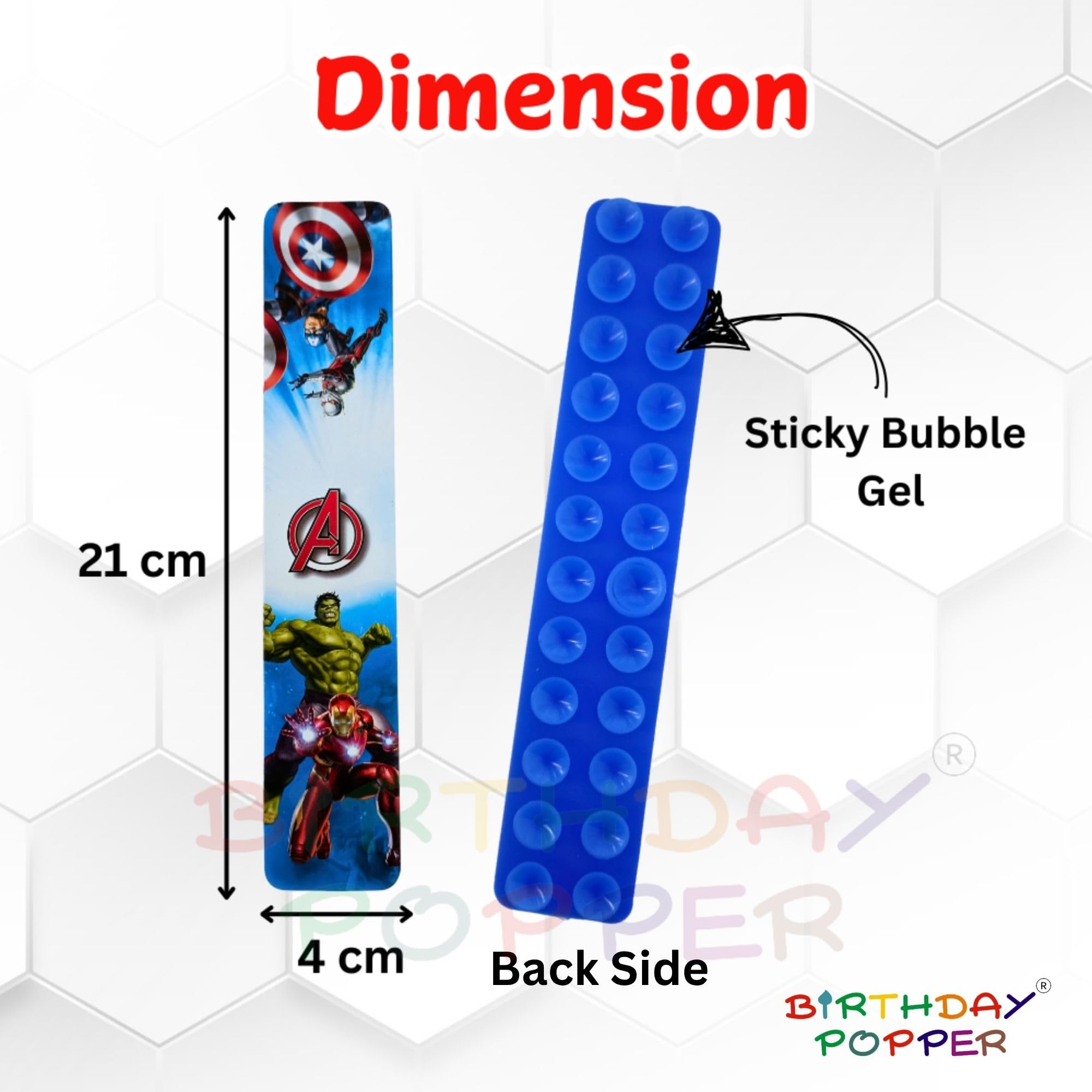 Birthday Popper 12 Pcs Superhero Suction Pop It Wristbands | Boys Theme Slap Bands with Suction Cups as Birthday Return Gift for Parties | Sensory Pop for Fun & Focus Relief for Boys 3