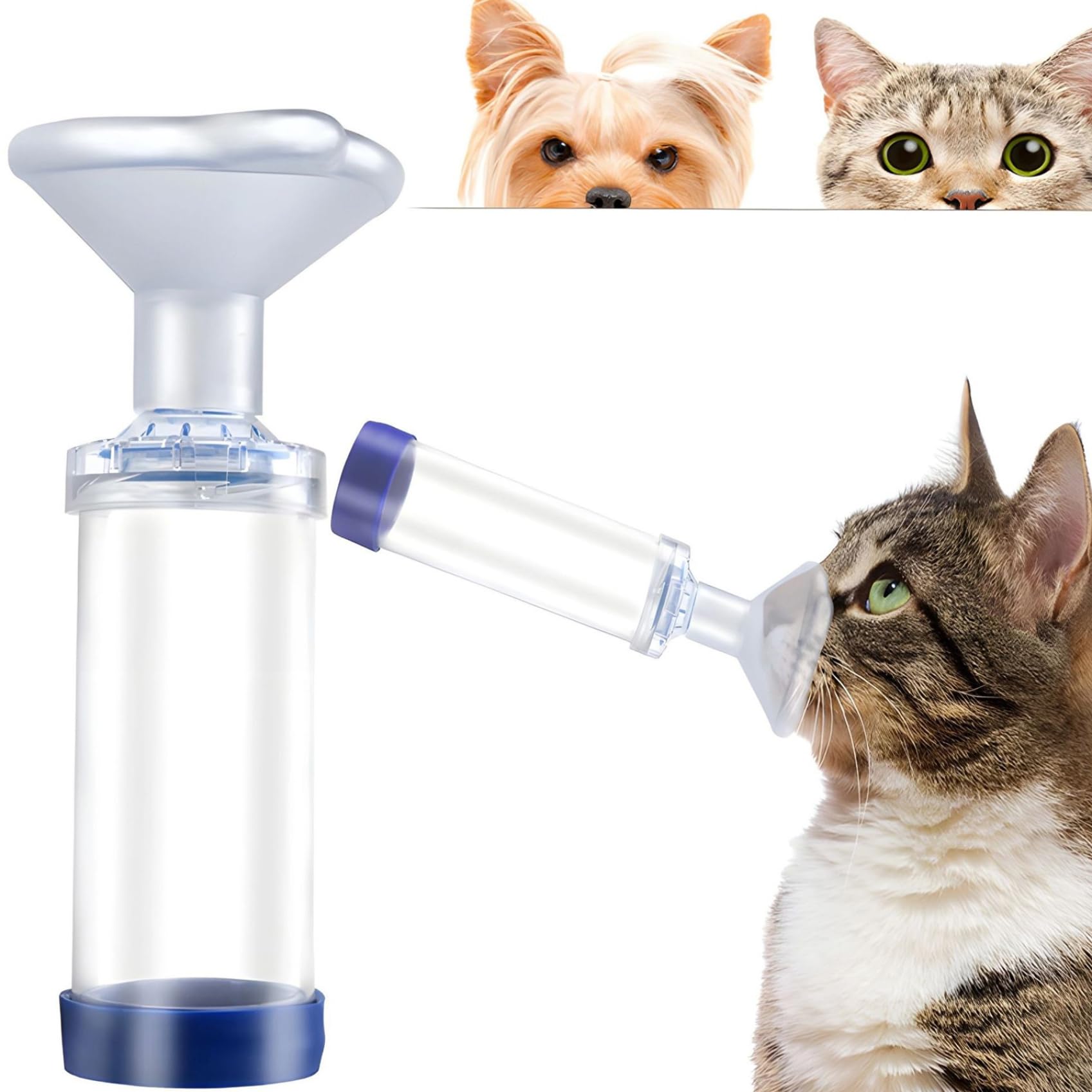 Katzeninhalator, tragbarer Hundeinhalator mit Gesichtsmaske für Kätzchen, Welpen, zum Atmen und Verabreichen von Medikamenten, Hundeinhalator, Abstandshalter für Inhalator