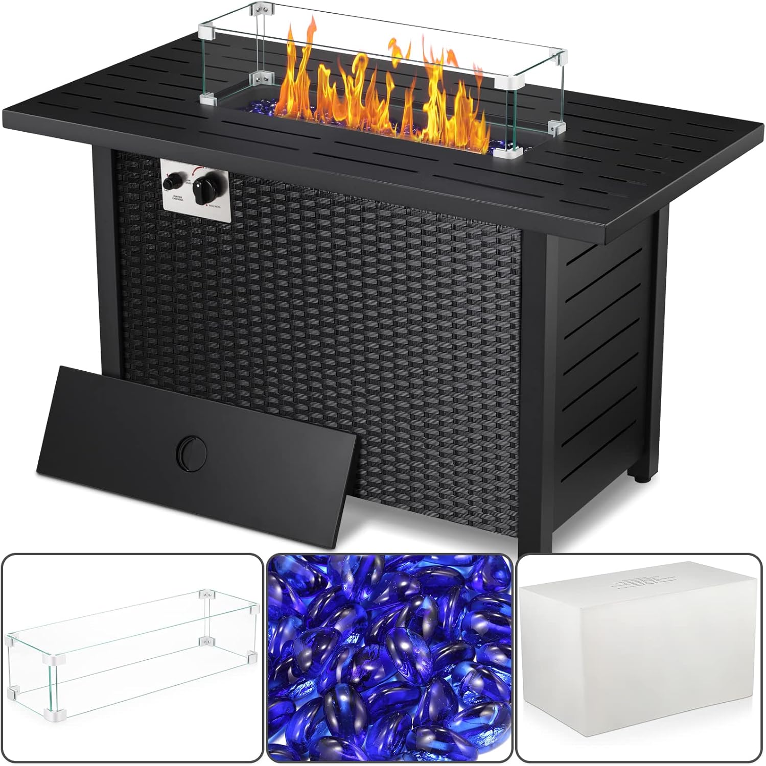 Xbeauty Propane Fire Pit Table 44 Inch Fire Pits Table for