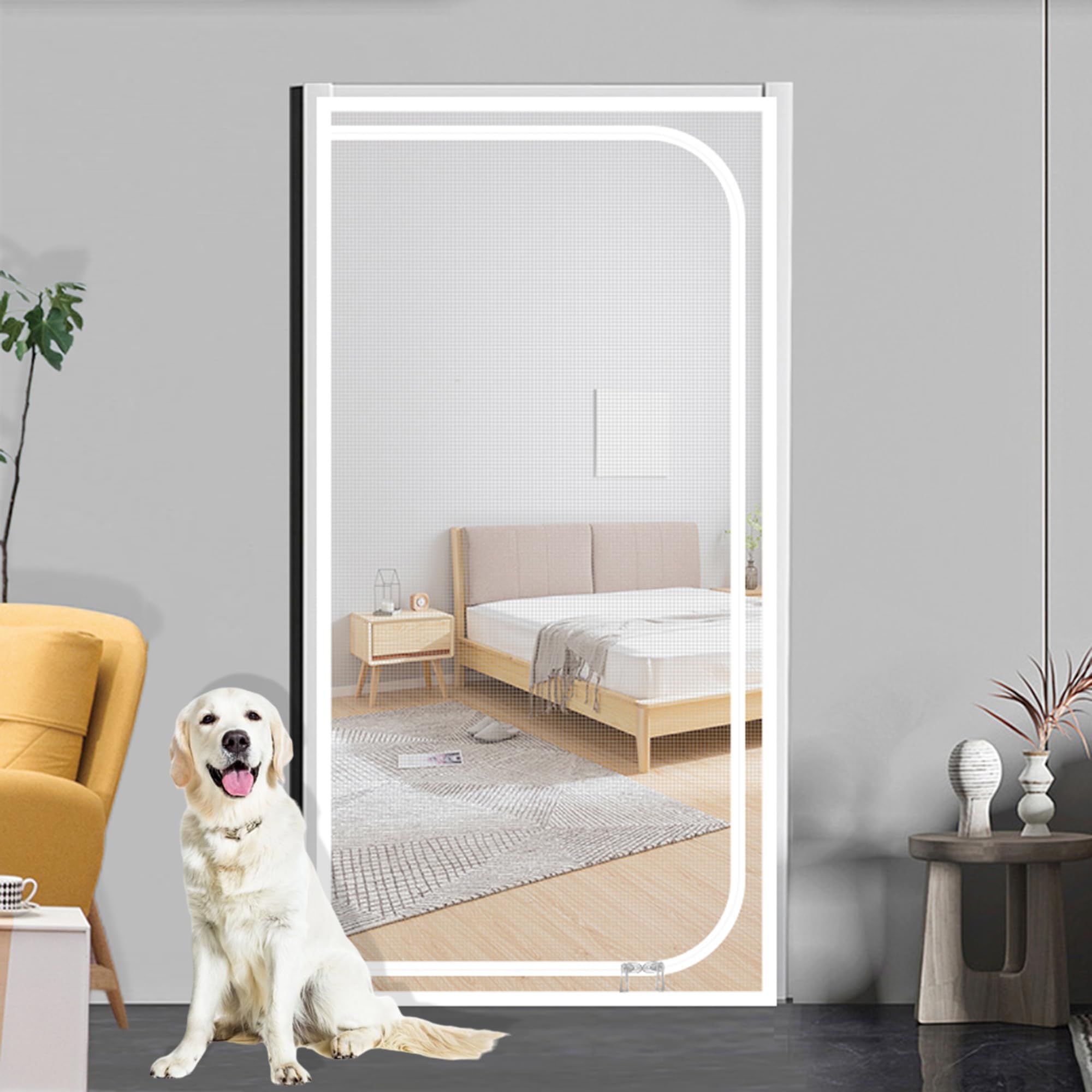 Fliegengitter-Vorhang, Fliegengitter-Netz, Insektenschutzgitter für Schiebetür, Wohnzimmer, Schlafzimmer, hält frische Luft drinnen und Insekten draußen (B x H: 140 x 240 cm, Position 2)