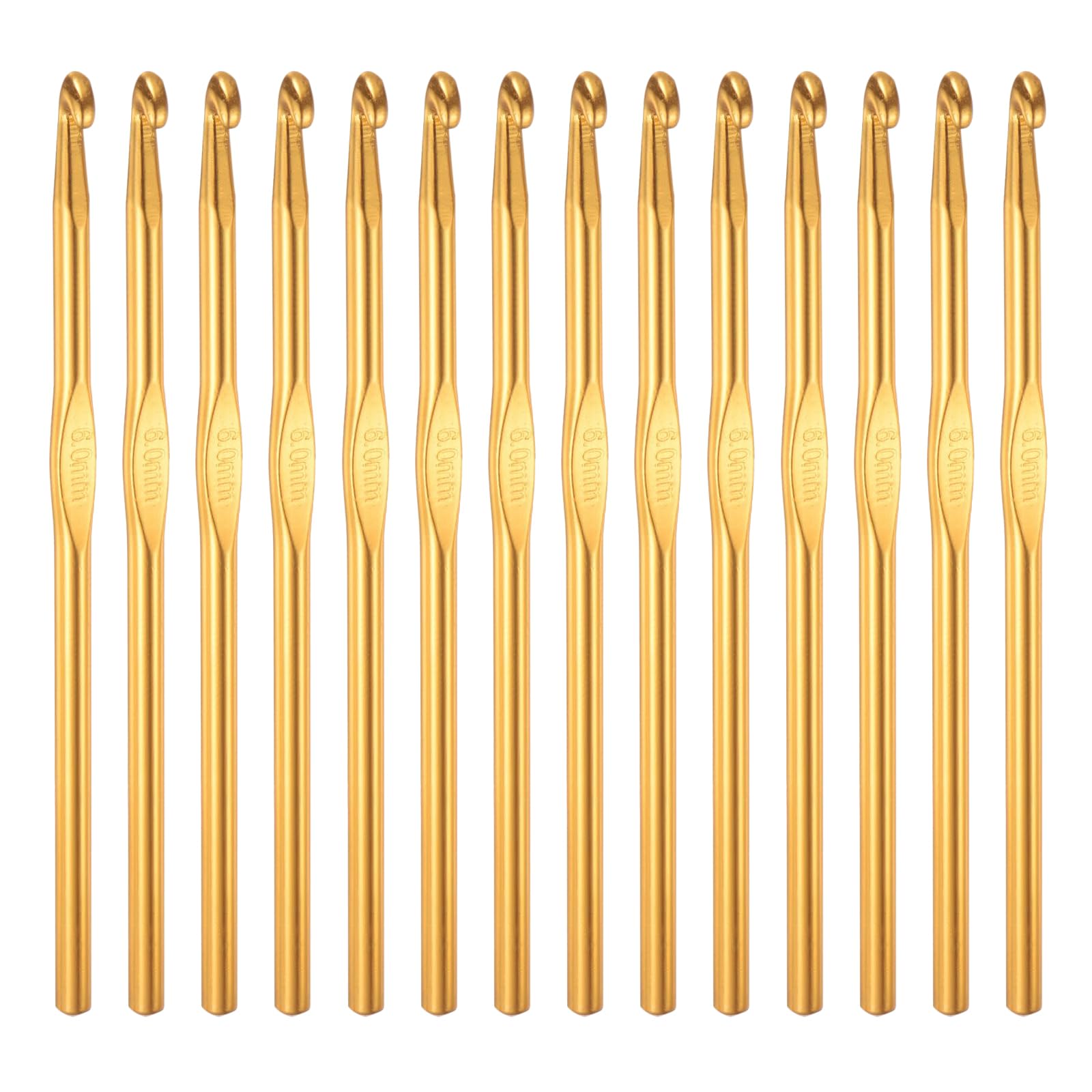 HEYLEAYAR 6MM Aluminum Crochet Hooks 14PCS,Crochet Needle US Size J(US Size 10),Crochet Hooks Bulk for Craft Yarn Contribute to Beginners