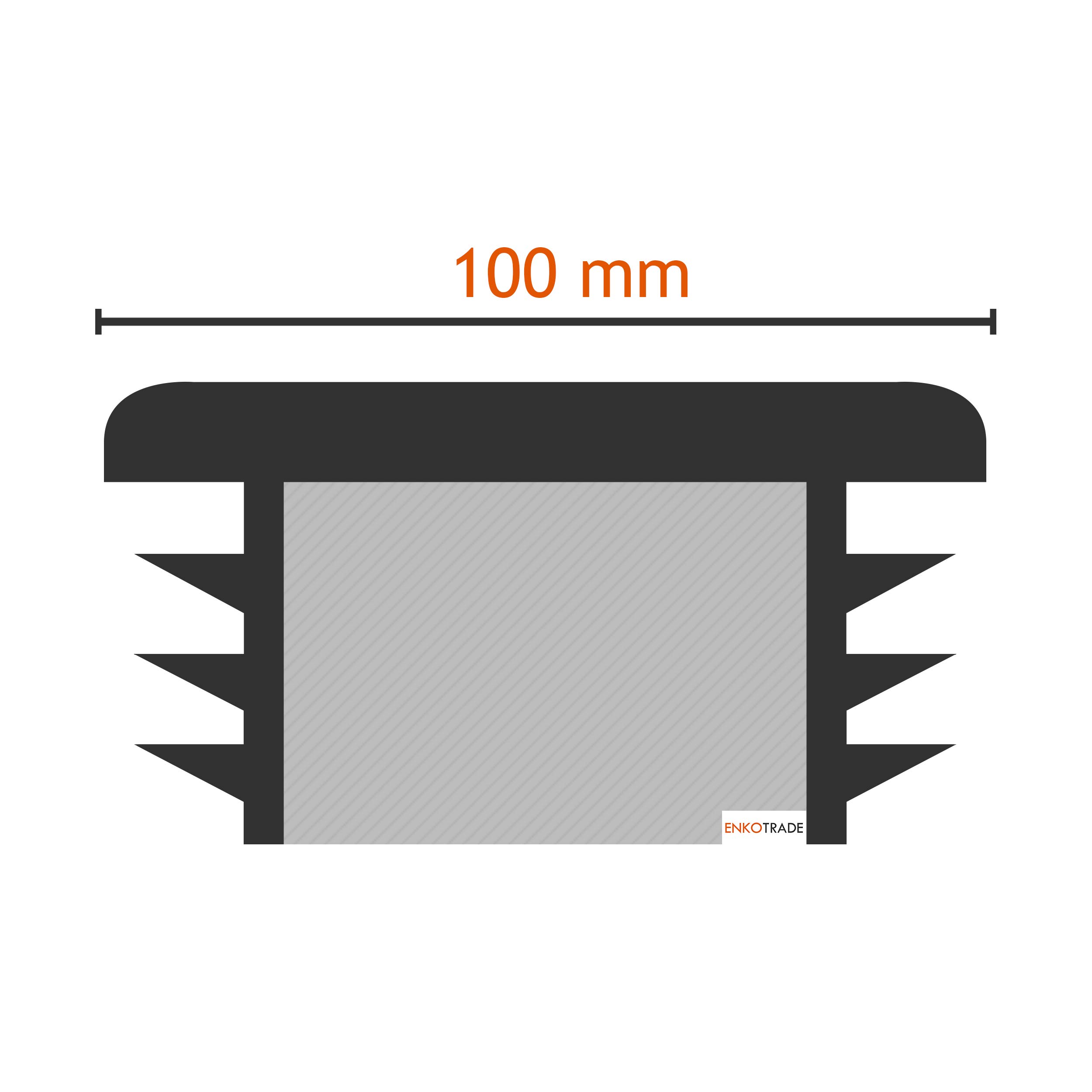 Enkotrade 21 Tappi a lamelle per tubi quadri, tappi per tubi in polietilene di alta qualità, tappi terminali per tubi a sezione quadra, 100 x 100 mm