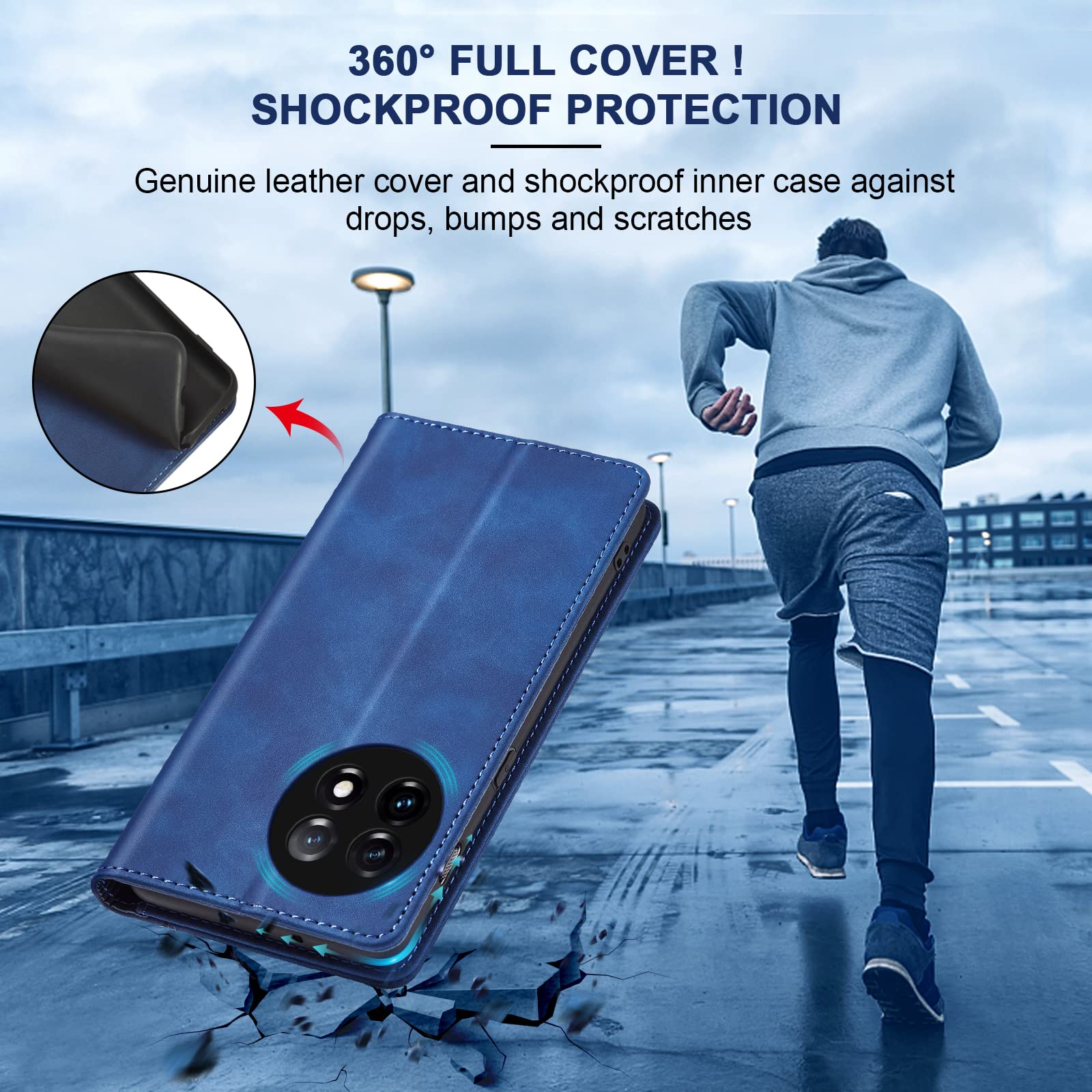 Funda Libro De Cuero PU Para OnePlus 11 5G | Con Ranuras Para Tarjetas, Soporte Y Cierre Magnético – Color Morado