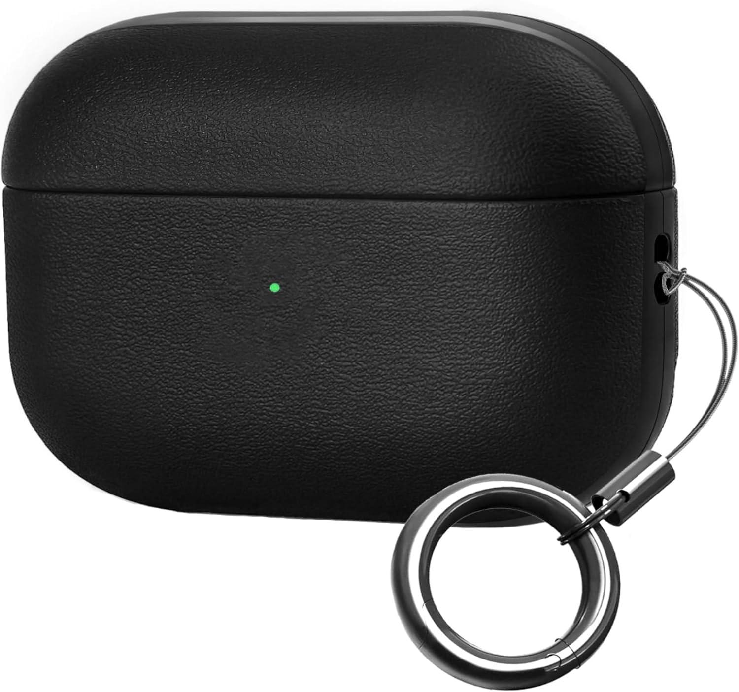 Minesk Airpods Pro 3 ile Uyumlu Leather Skin Parmak izi Tutmayan ve Çizilmeyen Dış Yüzeye Sahip Mükemmel Koruma Sağlayan Orta Sertlikte Silikon Kılıf (Siyah, Airpods Pro 3. Nesil 2025)