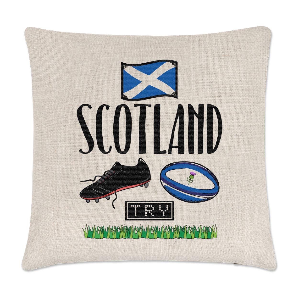 Gift Base Rugby Scotland Linen Cushion Cover