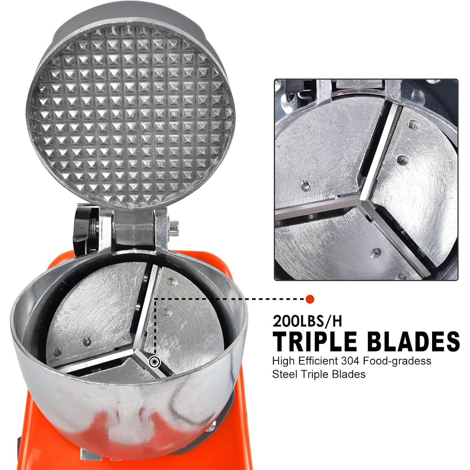 Trituradora de hielo eléctrica, máquina de cono de nieve de acero inoxidable para golosinas congeladas, cócteles, batidos, cuchillas dobles