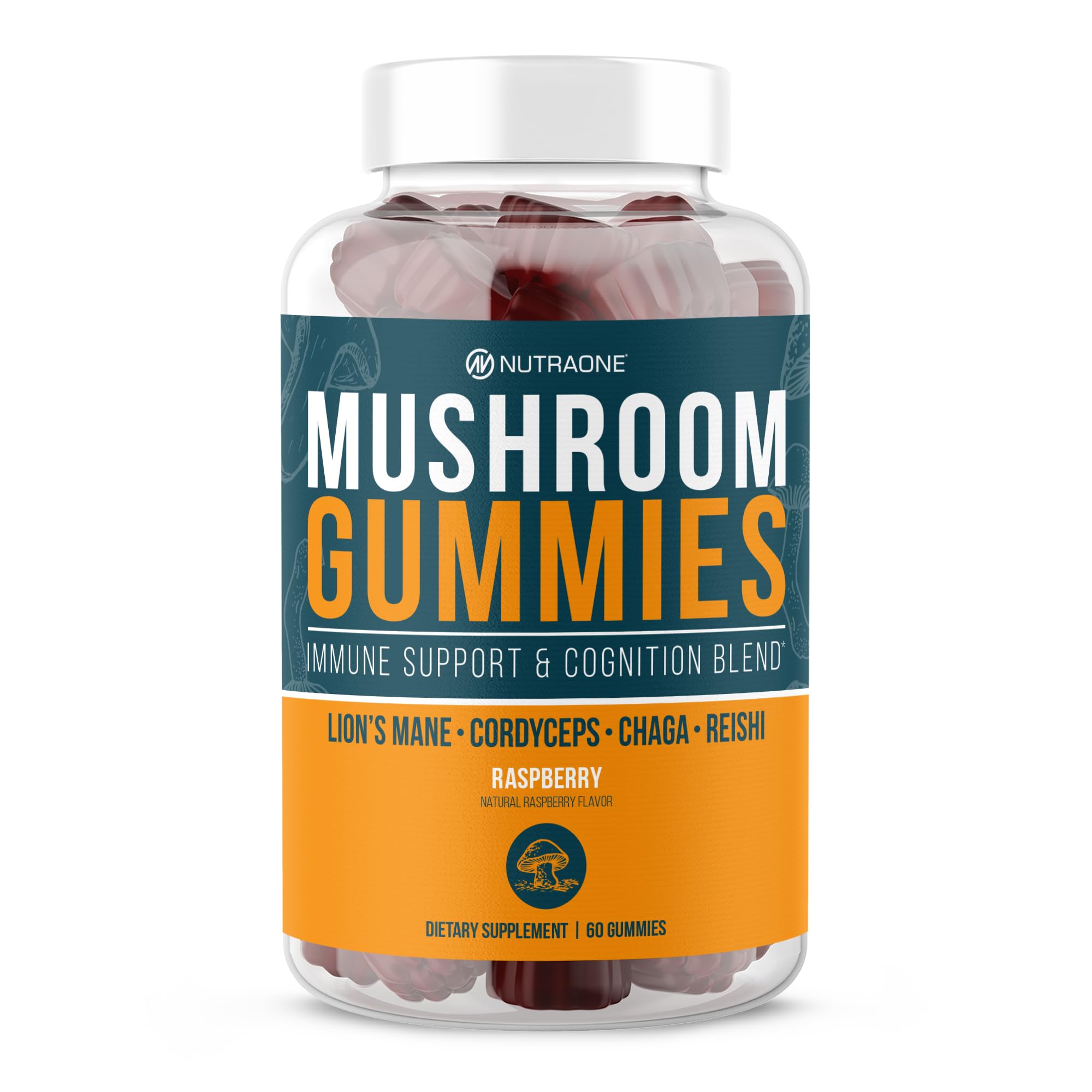 NutraOne Mushroom Gummies (Raspberry - 30 Servings)