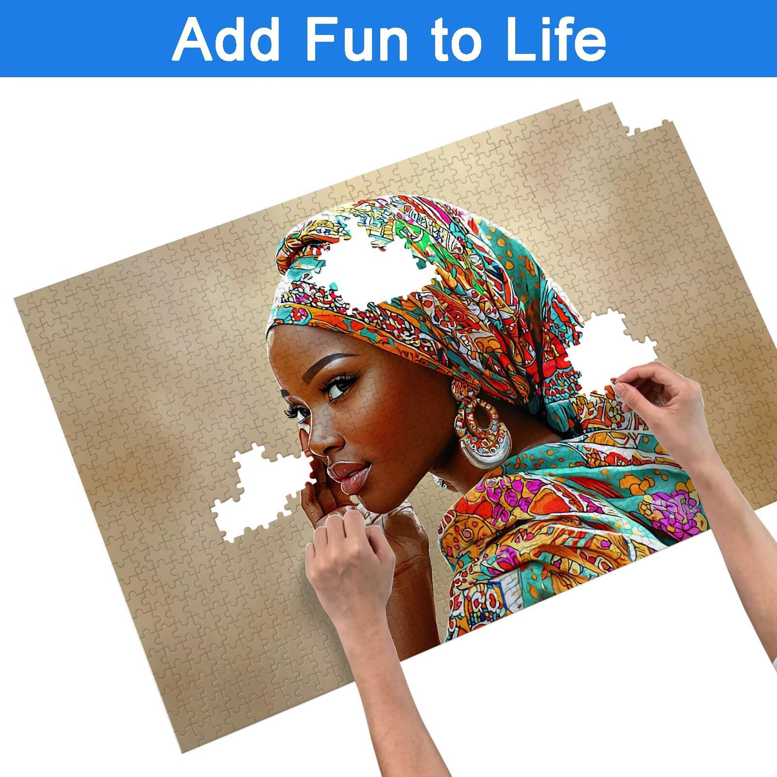 Puzzle 2000 Pezzi per Adulti Bambini, Puzzle Africa in Legno per Adulti, Puzzles Donna Impegnativi, Giochi Educativo per Famiglie, Rompecapo con Scatola per Decorazioni Casa, Regalo Donna, -8998
