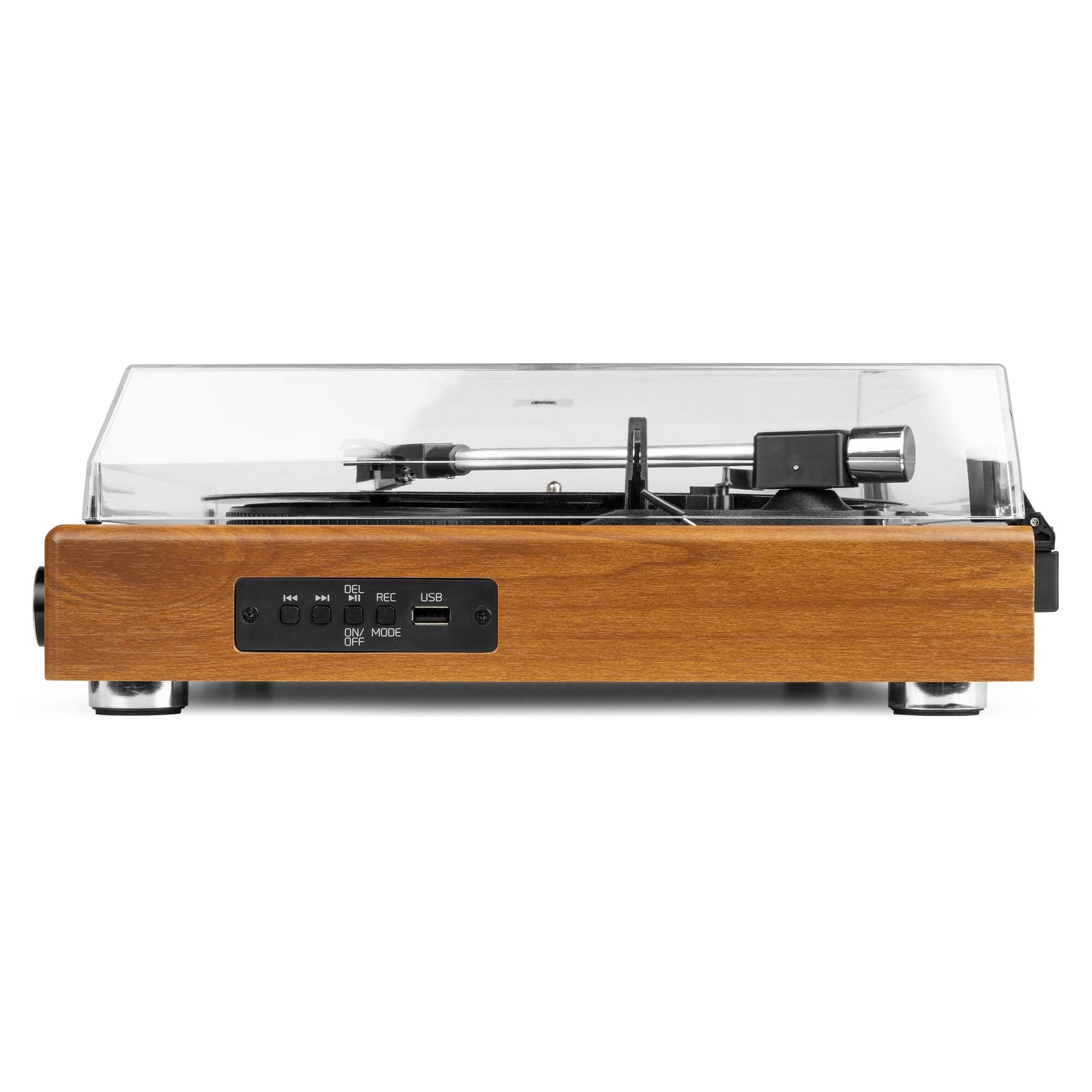 Audizio RP335 - Plattenspieler mit Lautsprecher 2 X 40 Watt, Bluetooth Schallplattenspieler, 33/45 und 78 U/min, Vinyl Player, Record Player mit Vorverstärker, USB, Cinch, Auto-Stop