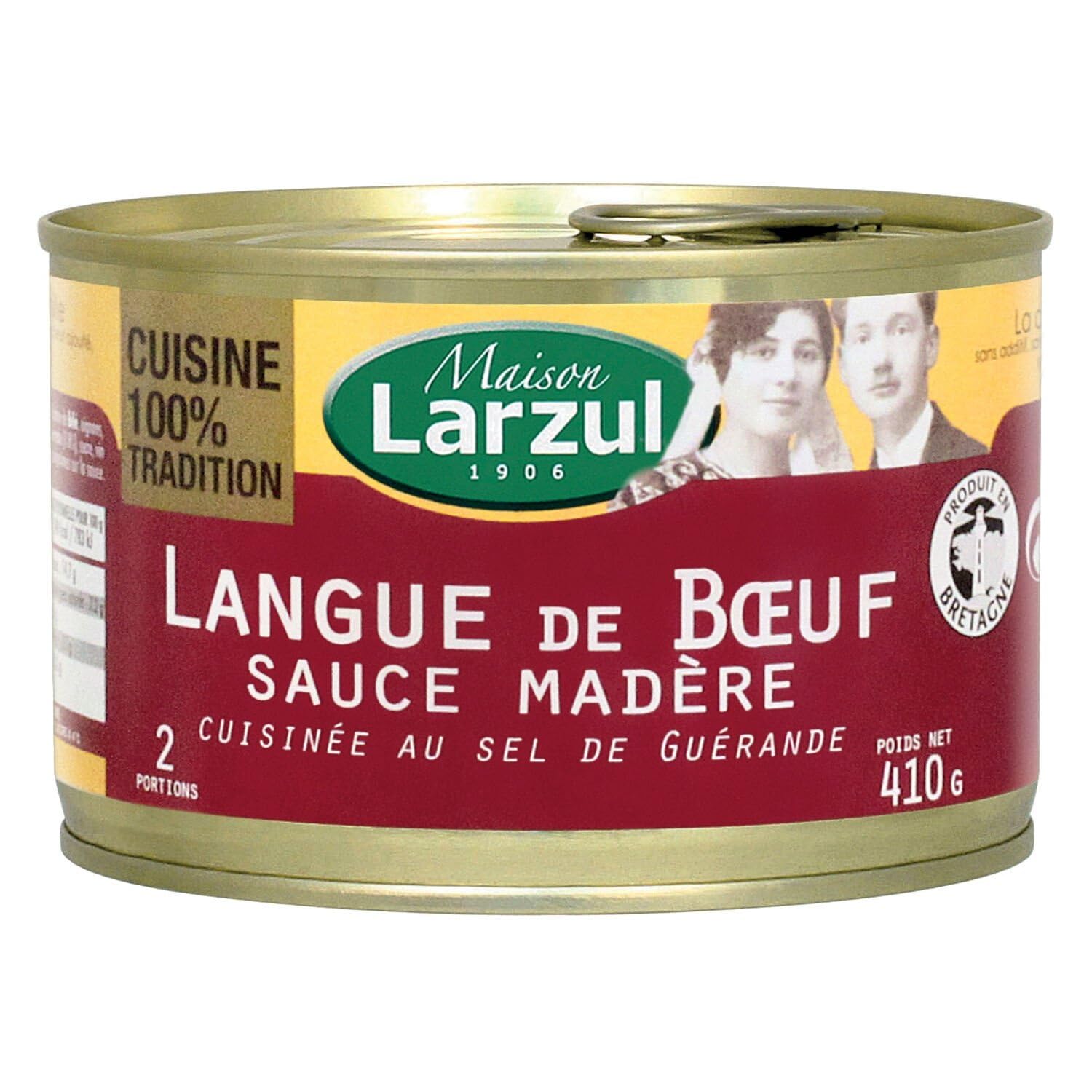 Langue de bœuf sauce Madère LARZUL - la boite de 410 g Lot De 3 - Par Lot