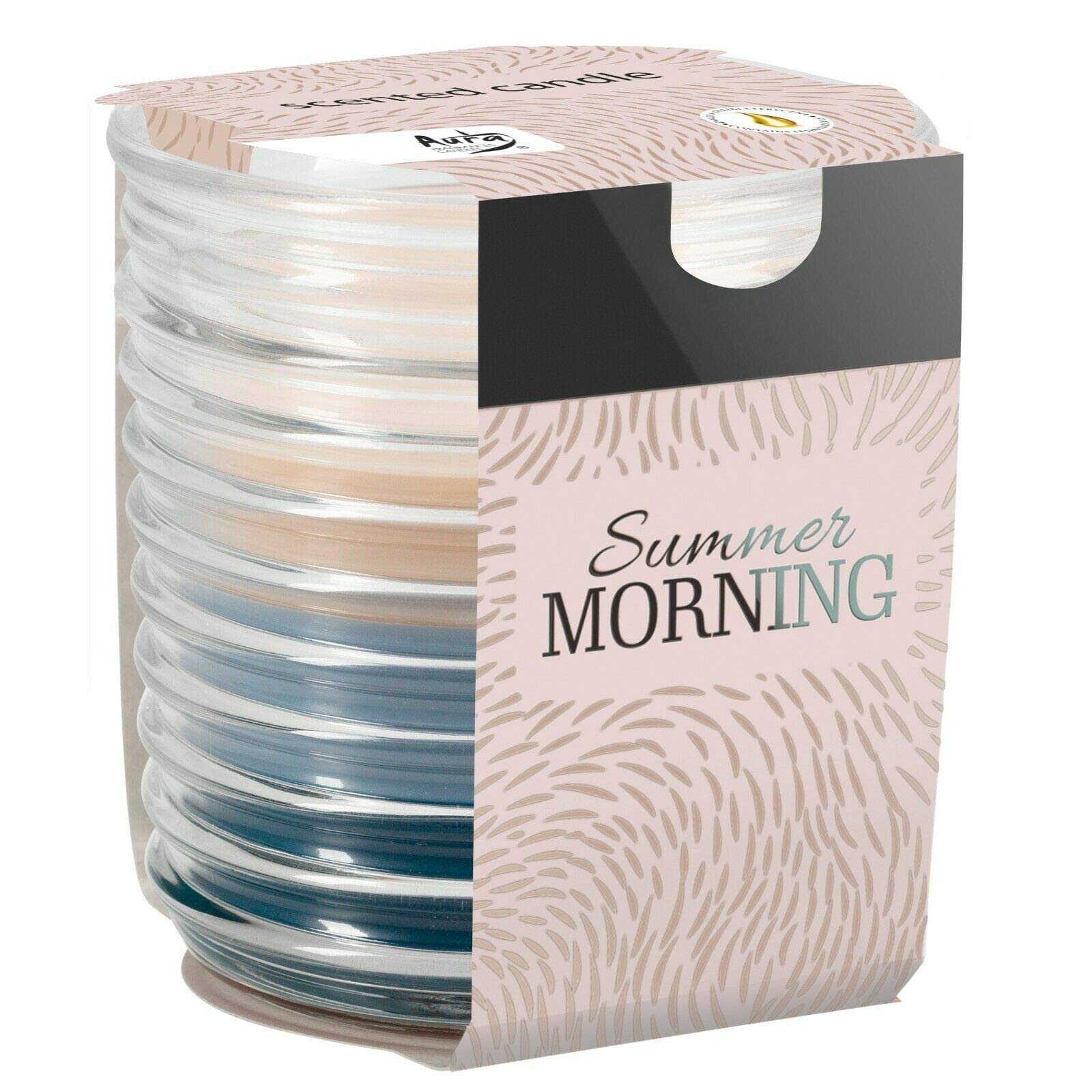 Soladirect Summer Morning Scented Candle In Ribbed Glass Jar Assorted Fragrance Home Decor Xmas Gift Pack