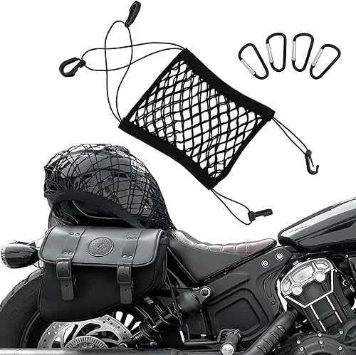 Red de carga para motocicleta para almacenamiento de casco, 2 piezas de 10 x 11 pulgadas, red elástica de doble capa mejorada, correas de equipaje