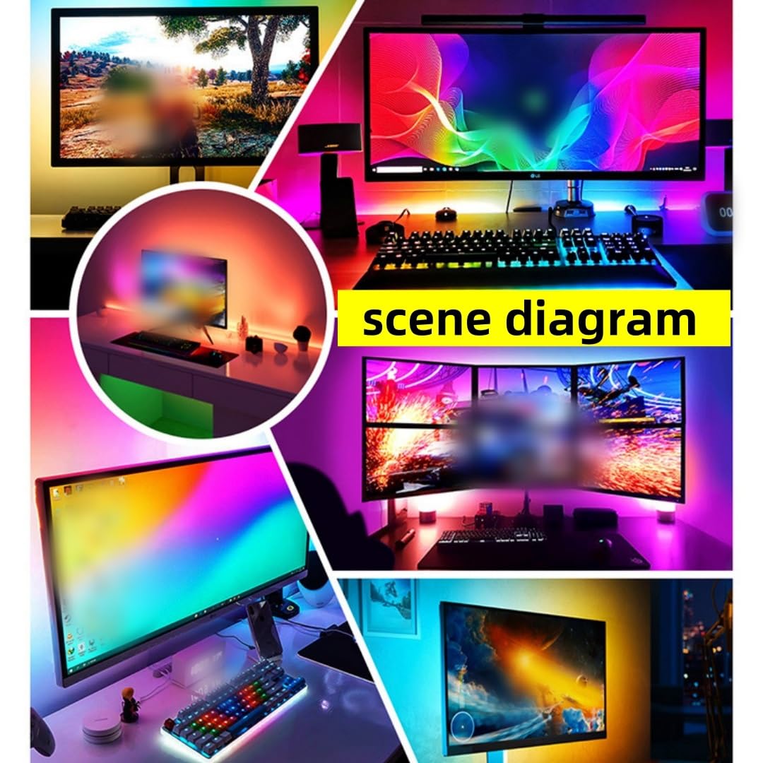 Tira de luz led para TV Inteligente RGB Streaming de Color con la sincronización de la Pantalla Cambio de luz de Fondo luz Ambiental TV Tira de luz LED Tira de luz(40-49 Inch Screen)
