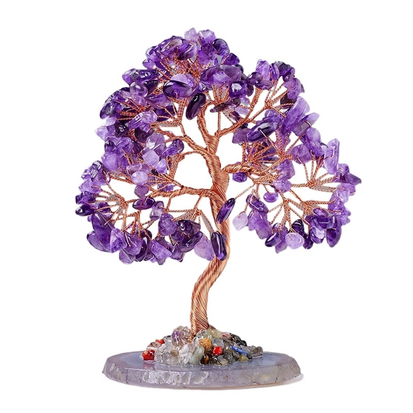 Dazhua Natural Amethyst And Citrine Crystal Tree | Handcrafted Fortune Tree For Decoration(Purple)