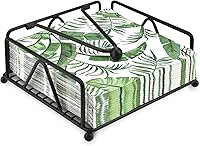 ROLHABIK Windproof Napkin Holder with Weighted Arm - Black Metal Dispenser Holds 80 Napkins, Indoor Outdoor Table Use, No Assembly