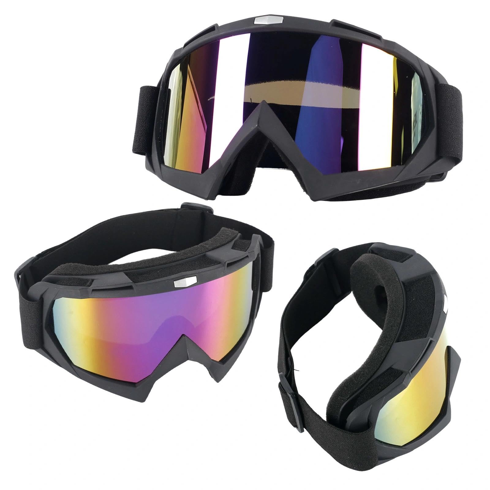Maschera Motocross Occhiali da Sci Occhiali da Moto Antipolvere Maschere Snowboard Ski Goggles Mascherina Motocross per ATV, Casco Compatibile