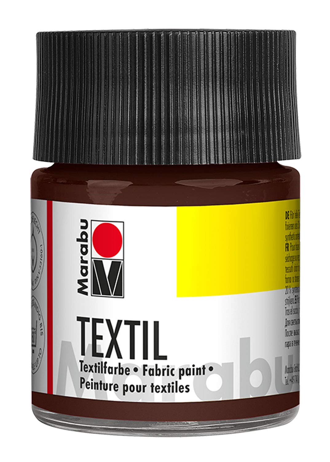 Marabu Textil Jar, Fabric Paint, Dark Brown, 50 ml (Pack of 1)