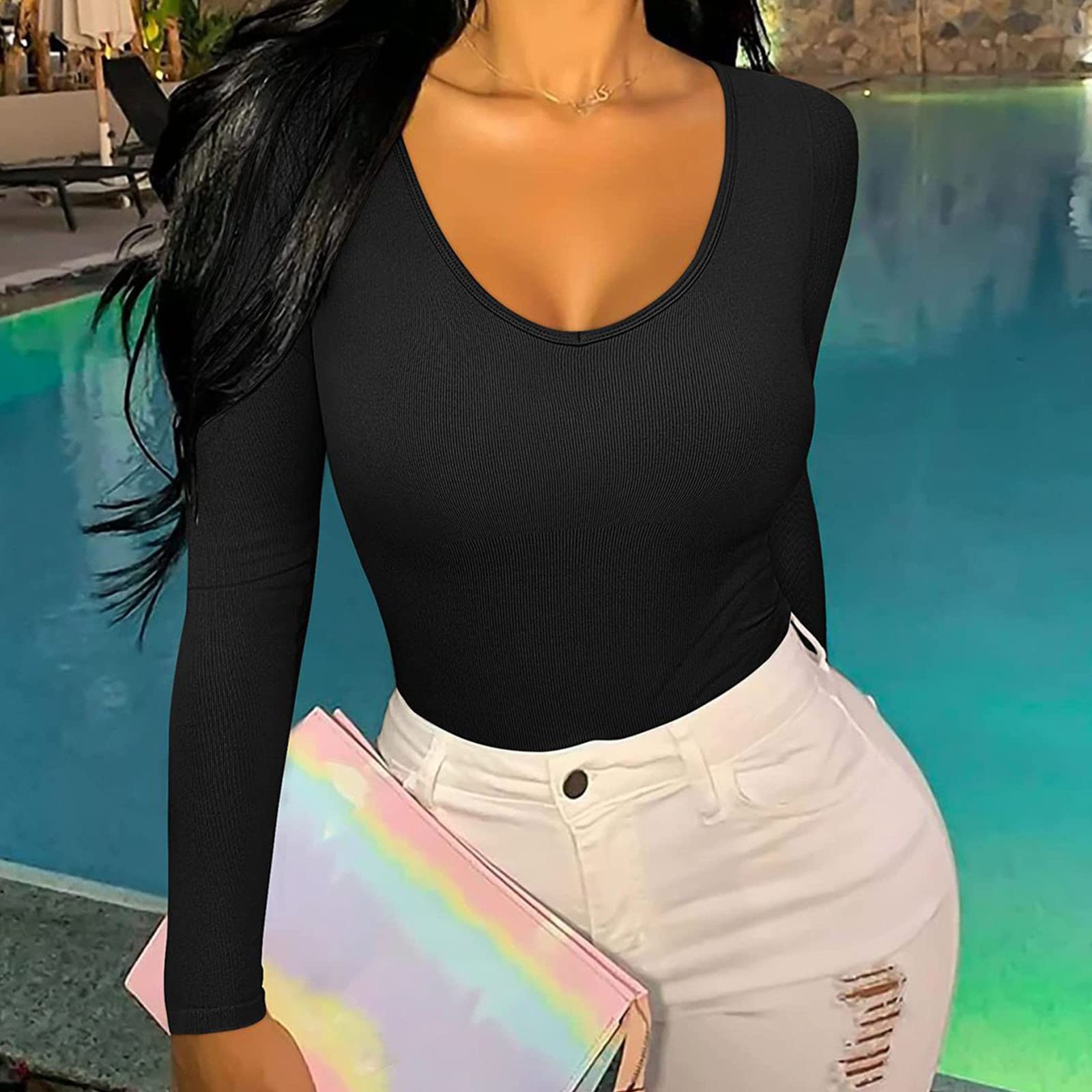 Body Shaper Damen Shapewear Miederbody Butt Lifting Bodysuit formend Langarm Weich Bauchweg Vielseitig Atmungsaktiv Komfortabel Slimming Figurformend