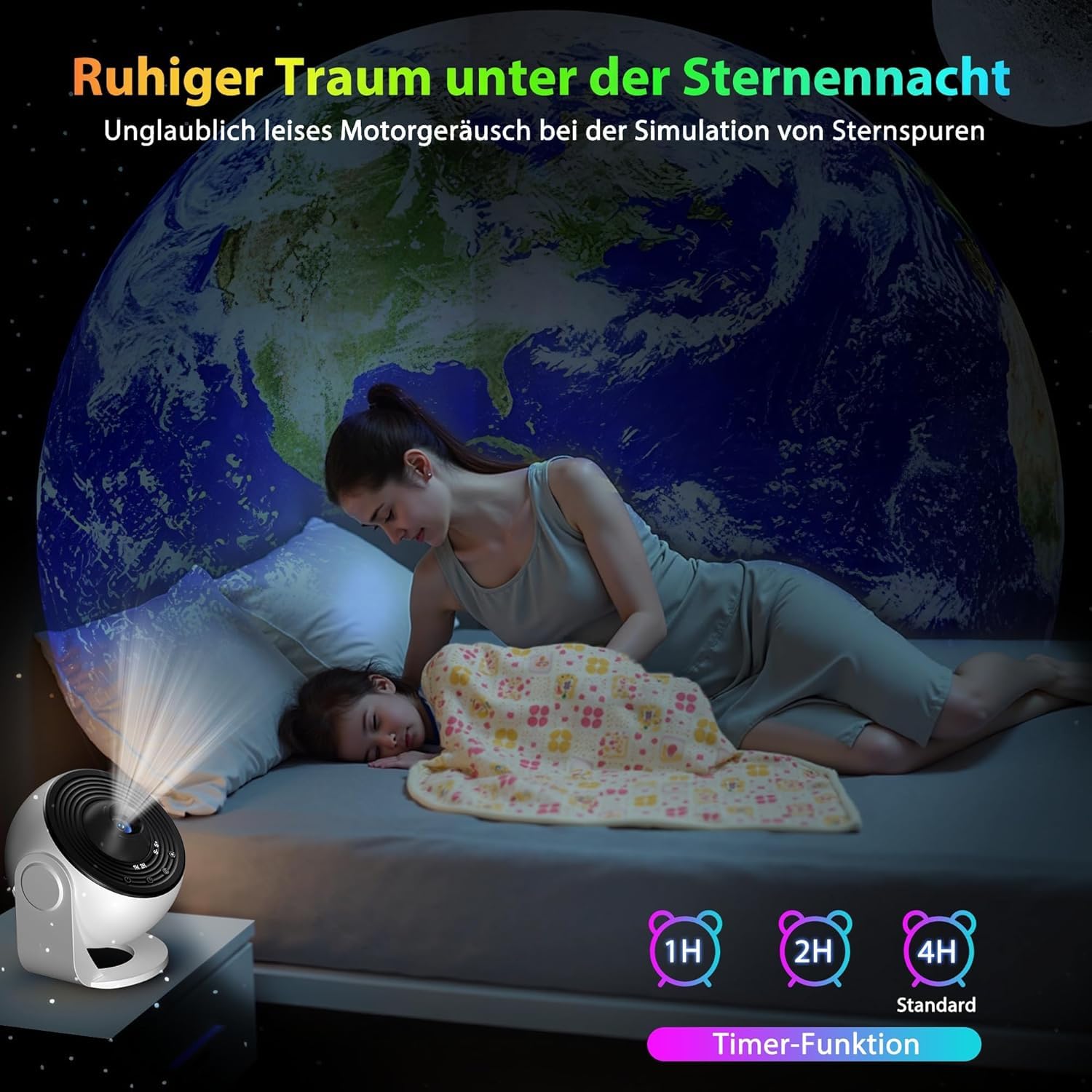 FlyEagle Upgrade Sternenhimmel Projektor für Kinder Erwachsene Galaxy Projektor Lamp für Geschenke mit 13-in-1 Planeten-Discs,LED Sternenhimmel mit Timer 360° Drehbar, Schwarz&Weiß