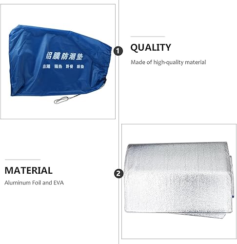 Miniatura 9 de Alfombra de camping al aire libre Película de aluminio Manta para dormir Cojín de picnic Cojín plegable ligero para senderismo y tienda de campaña