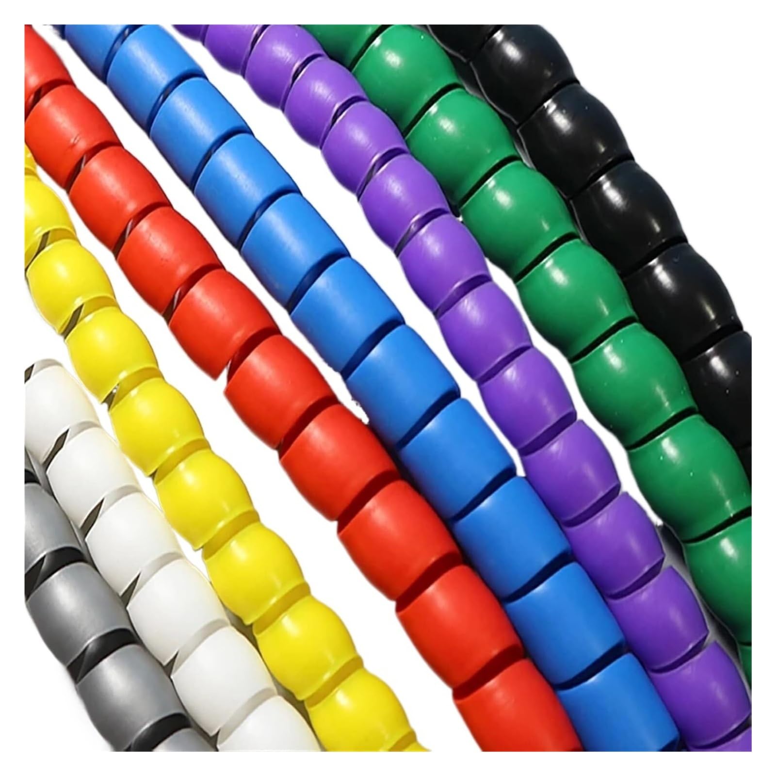 Manicotto per cavi, Guaine for cavi a spirale da 2 metri multicolore 8-16 mm(White,16mm inside diameter)