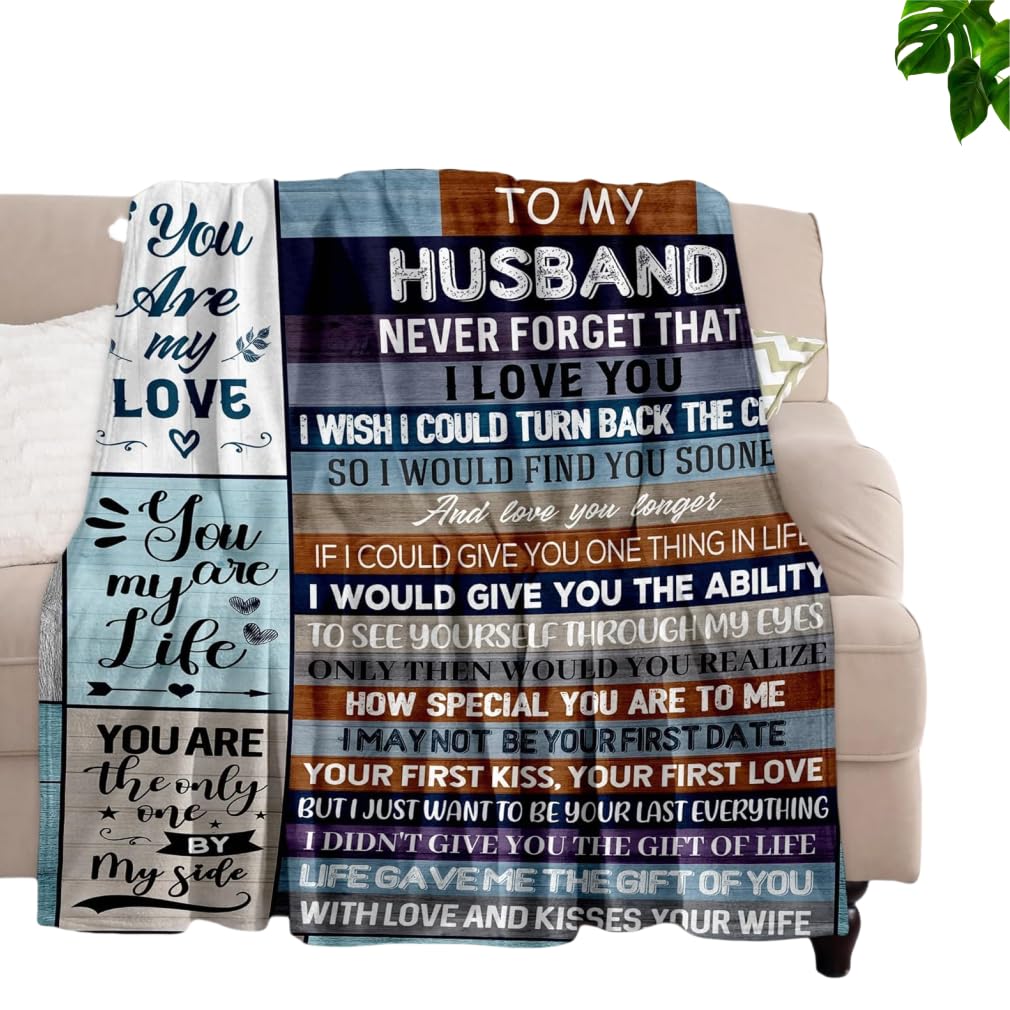 Gtoaxxno Gifts for Brother, to My Brother Birthday Gifts for Brother Adult, Big Brother Gifts for Christmas Graduation Throw Blanket (Husband,153x127cm)