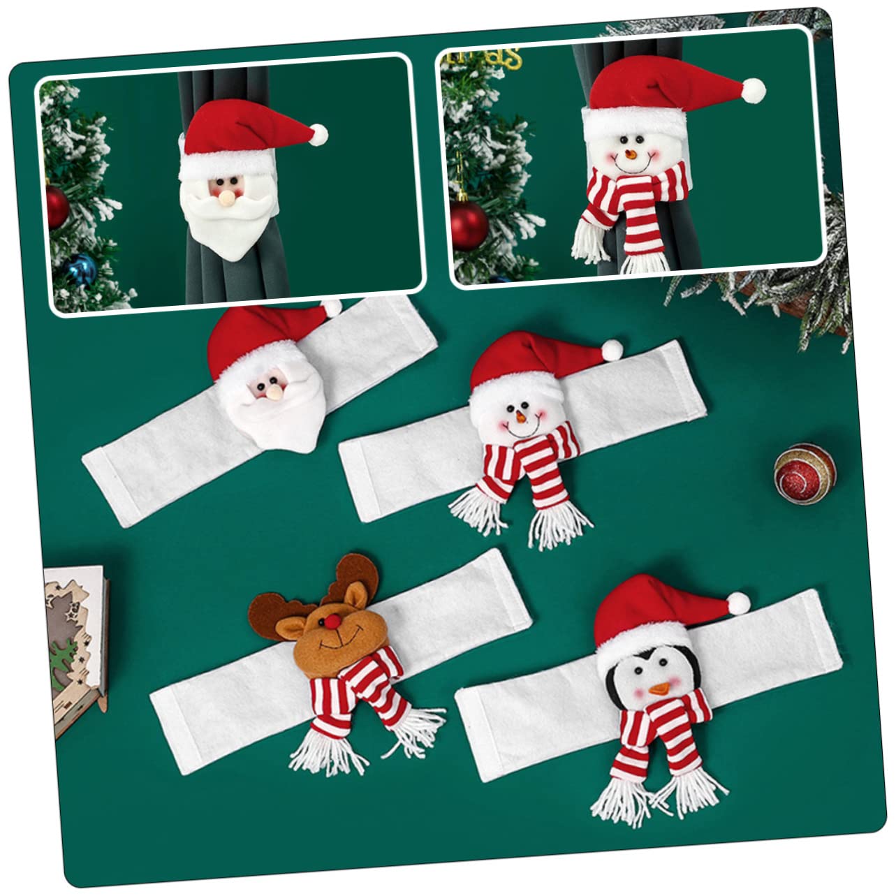 Amosfun 4 Ensembles Embrasses De Rideaux De Noël en Or pour Rideaux Guirlandes Crochets pour Embrasses De De Fenêtre Décorations Cravates 4 pièces * 4