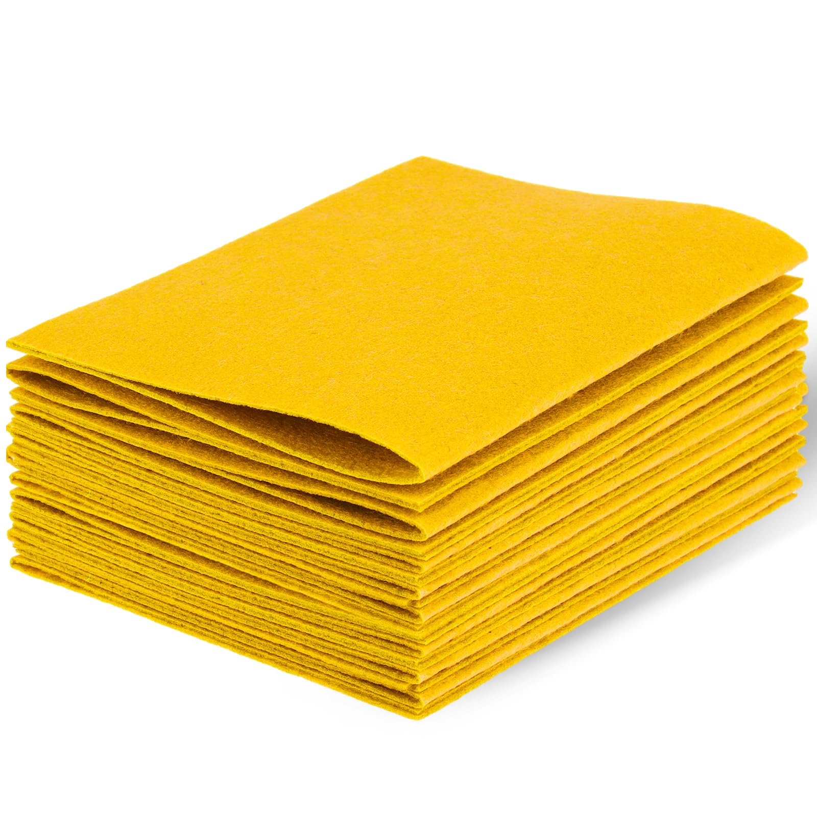 Felt Sheets Fabric, 7" x 11" Felt Fabric for Crafts 10Pcs Halloween Christmas Fabrics Fall Felts for DIY and Sewing Projects(Yellow)