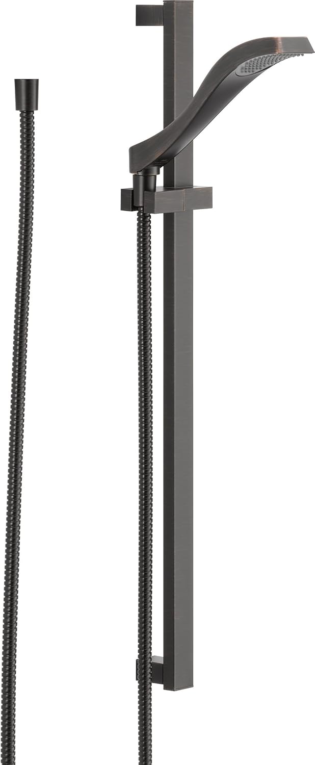 Up To 50% OFF Delta Faucet Dryden Single-Spray Touch-Clean Wall-Mount Slide Bar Hand Held Shower with Hose, Venetian Bronze 57051-RB