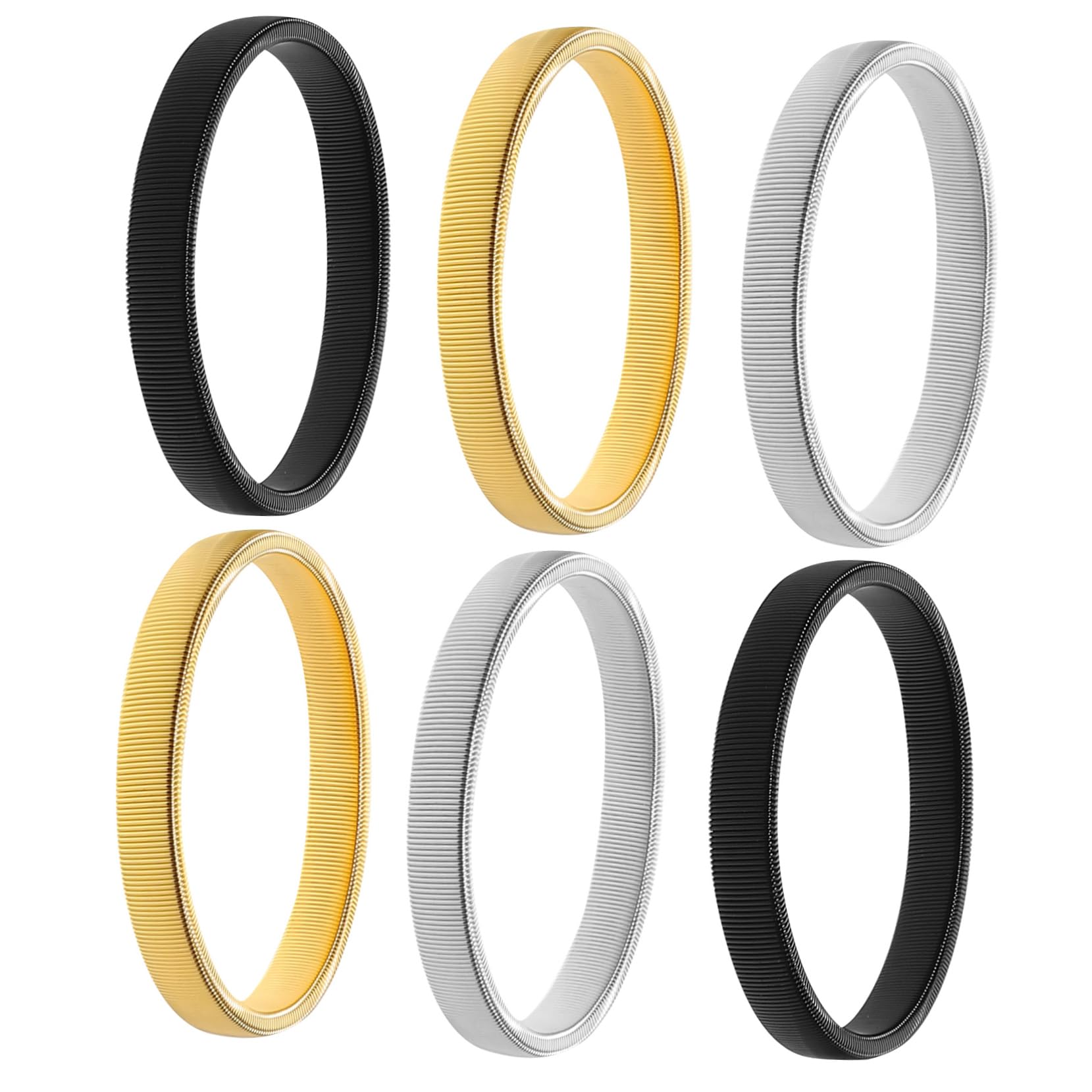 Beavorty 6 Pack Stretchy Elastic Armband Cuffs Sleek Sleeve Garters for Men Women Metal Shirt Sleeve Holders