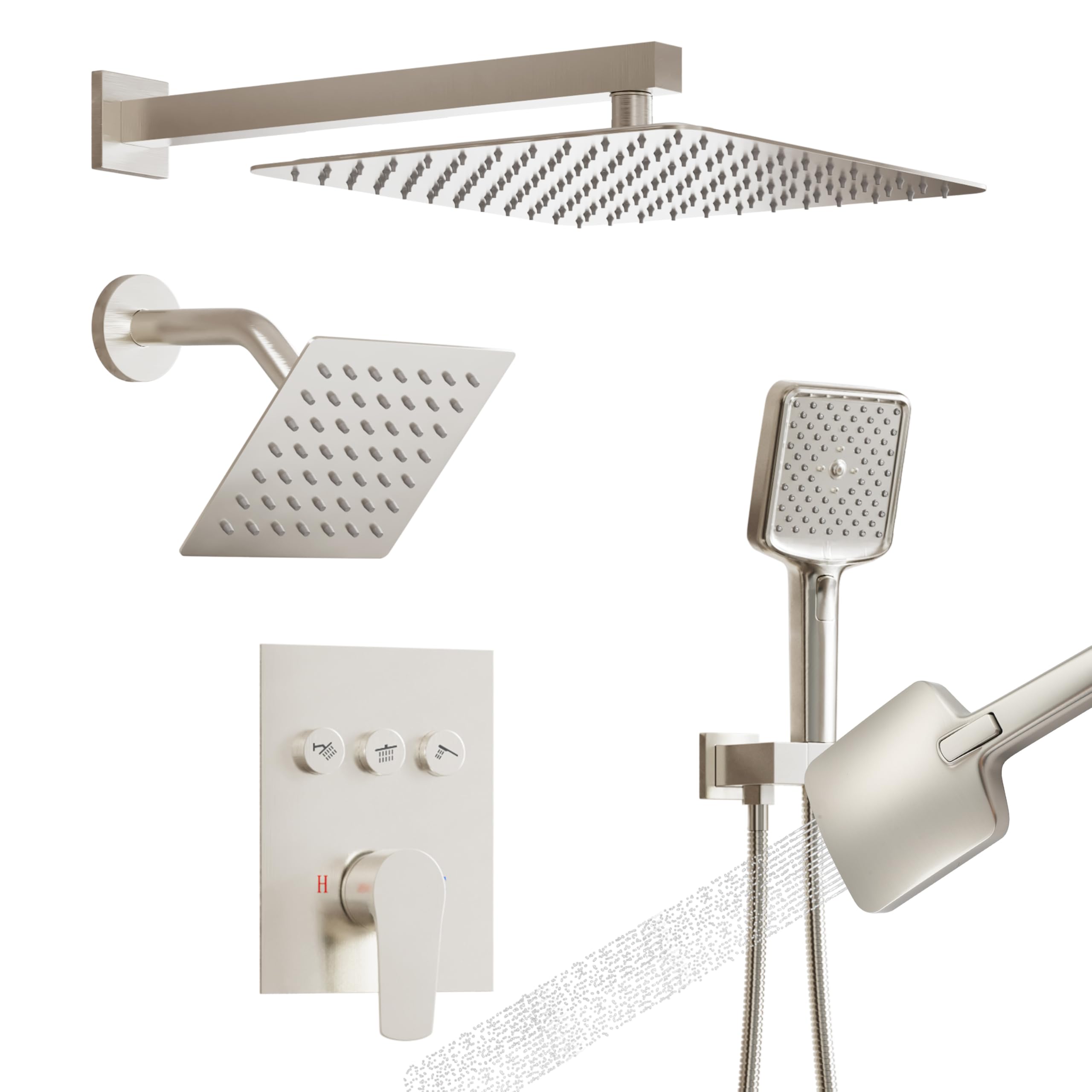 Photo 1 of MONDAWE 12 Inch Brushed Nickel Shower System