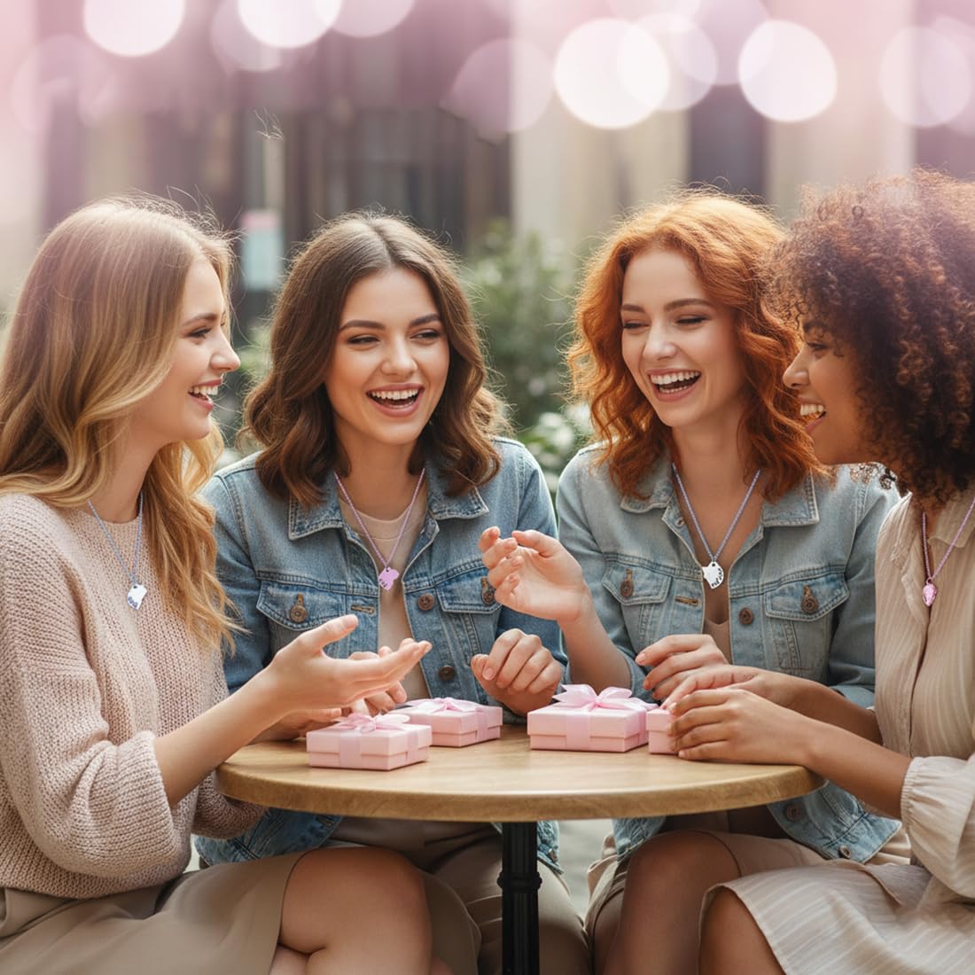 4 Naszyjniki Przyjaźni BFF - Naszyjnik Przyjaźni dla 4 Prezent dla Najlepszej Przyjaciółki Biżuteria Przyjaźni
