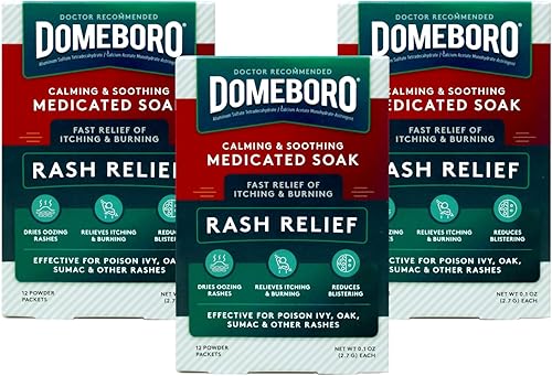 Domeboro Paquetes calmantes para aliviar las erupciones, 12 unidades (paquete de 3)