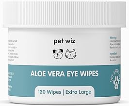 pet wiz Veterinarian Approved Extra Large Natural Eye Wipes Gentle Soothing 120