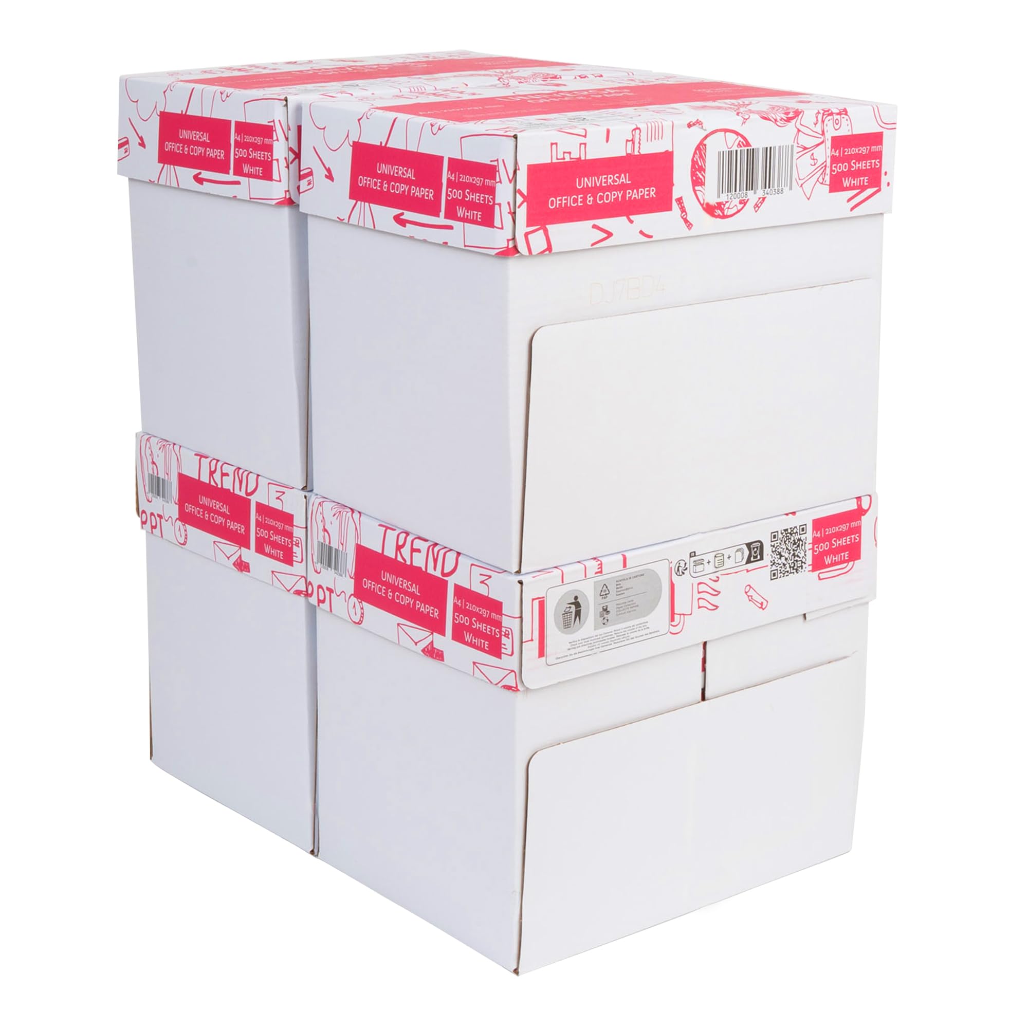 Carta per stampante Premium DIN A4 – 10.000 fogli (4 x 5 x 500 fogli) – Carta bianca universale multiuso CIE bianco 160 – Sigillo PEFC – ideale per ufficio e casa (4 scatole | 10.000 fogli)