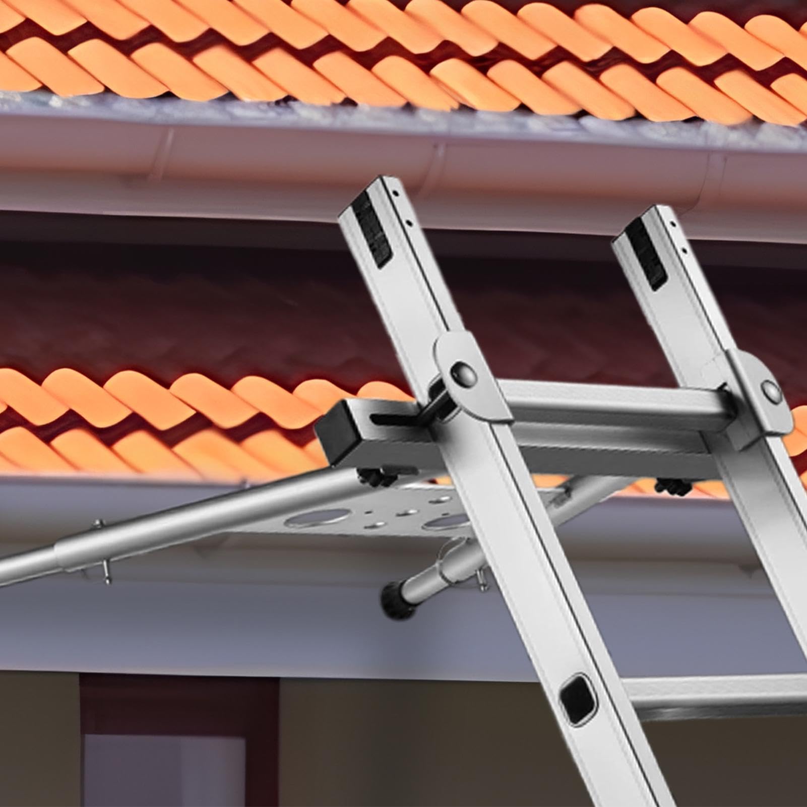 - Estabilizador de Escalera, estabilizador de Escalera para Techo | Soporte para canalones de techo, escalera de pared, espaciador | Fuerte capacidad de carga con patas antideslizantes