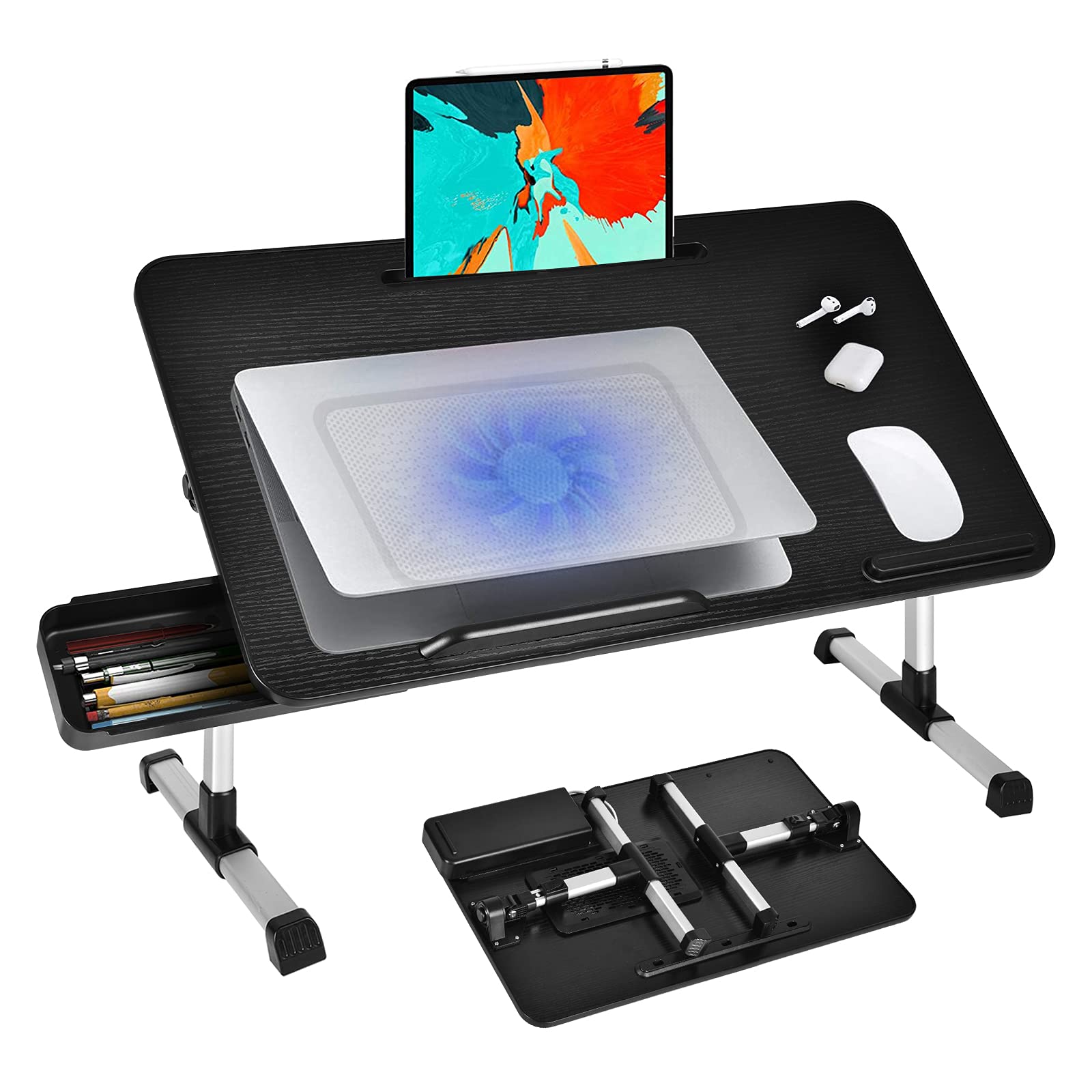 Buy NNAA Laptop Bed Tray Table,Adjustable Bed Desk for Laptop, Foldable