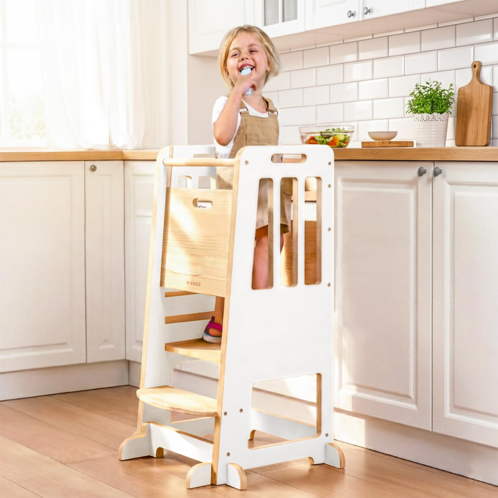 Amazon.com: WINGYZ Toddler Tower - Anti-Tip Natural Wood Learning